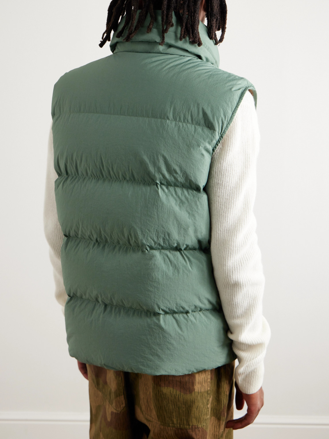 Shop Moncler Genius Palm Angels Rodmar Logo-appliquéd Quilted Shell Down Gilet In Green