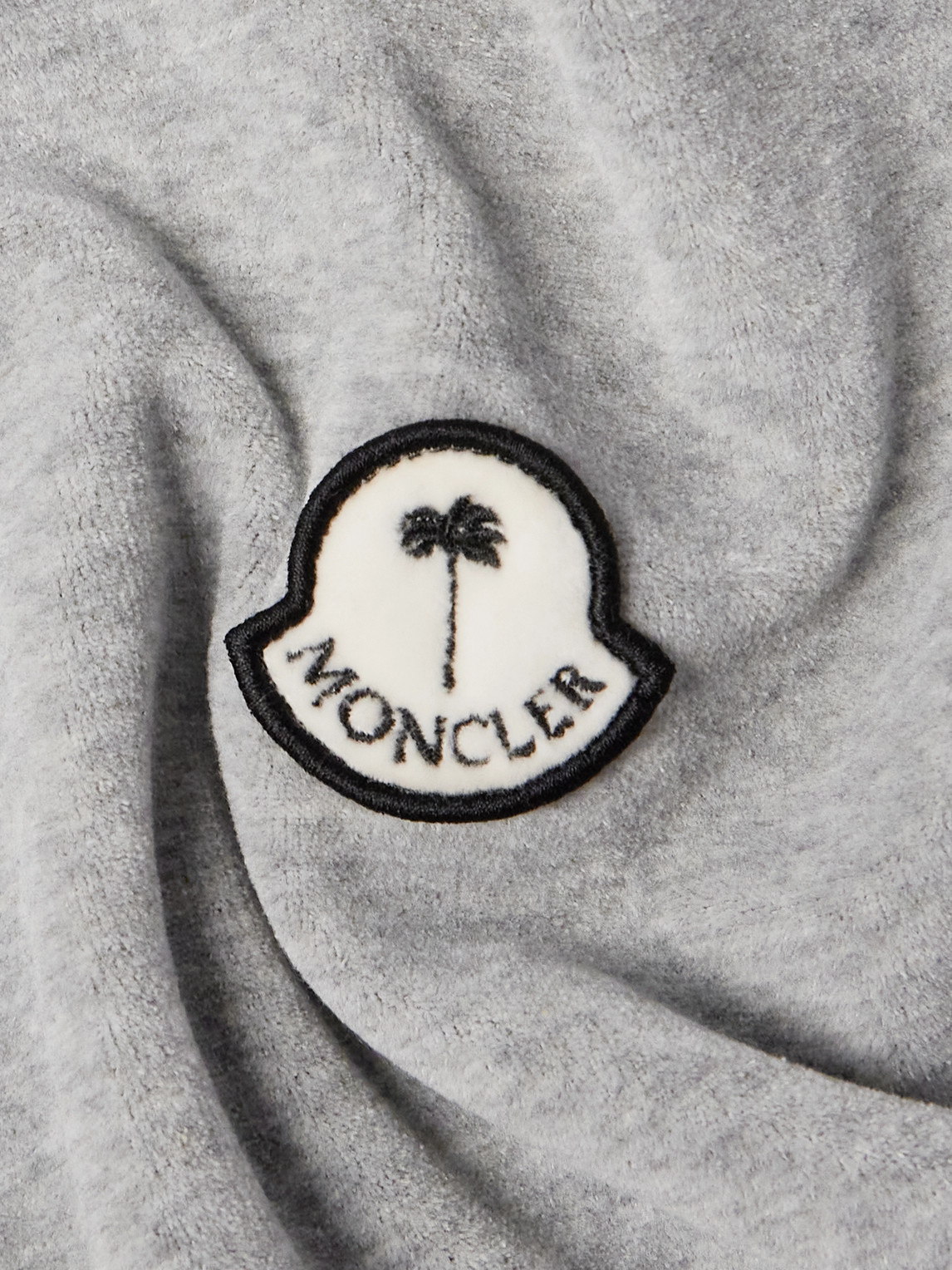 Shop Moncler Genius Palm Angels Logo-appliquéd Chenille Track Jacket In Gray