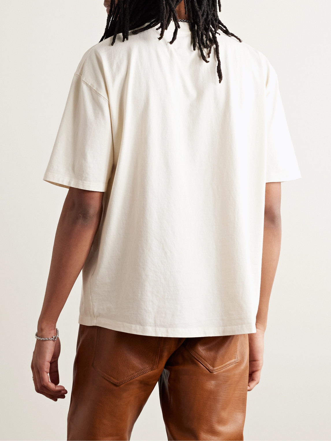 Shop Rhude Saint Croix Logo-print Cotton-jersey T-shirt In White