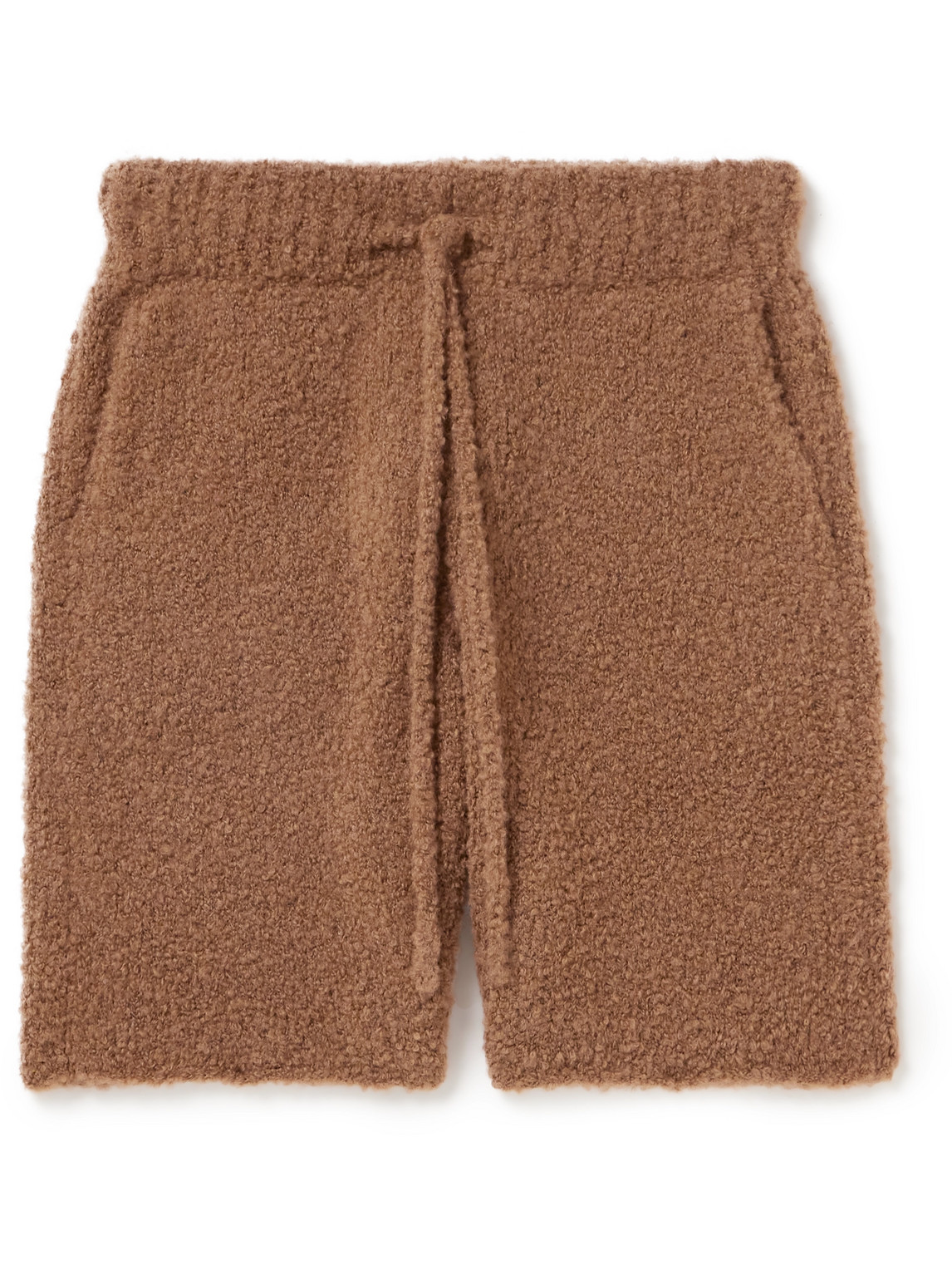 Straight-Leg Cashmere, Silk and Alpaca-Blend Bouclé Drawstring Shorts