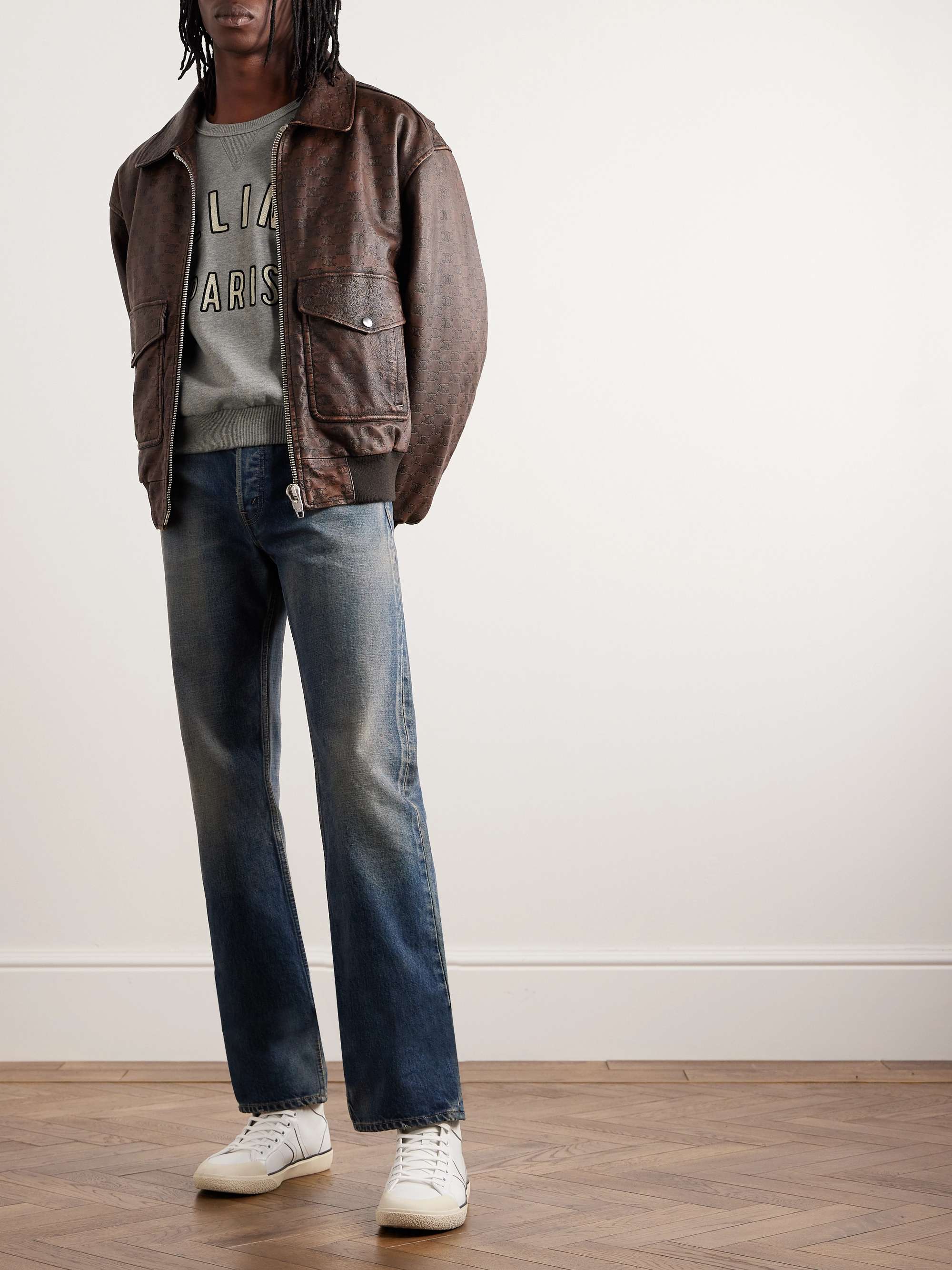 CELINE HOMME Logo-Appliquéd Cotton-Blend Jersey Sweatshirt for Men | MR ...