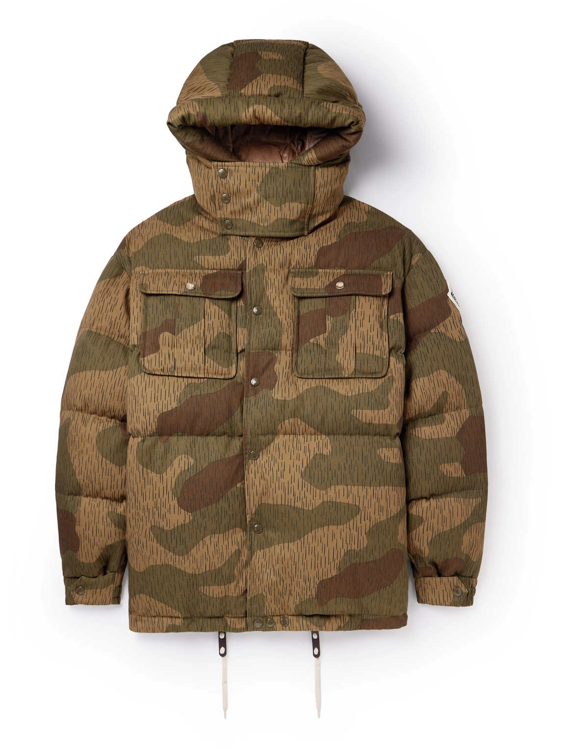 Shop Moncler Genius Palm Angels Camouflage-print Cotton-gabardine Hooded Parka In Green