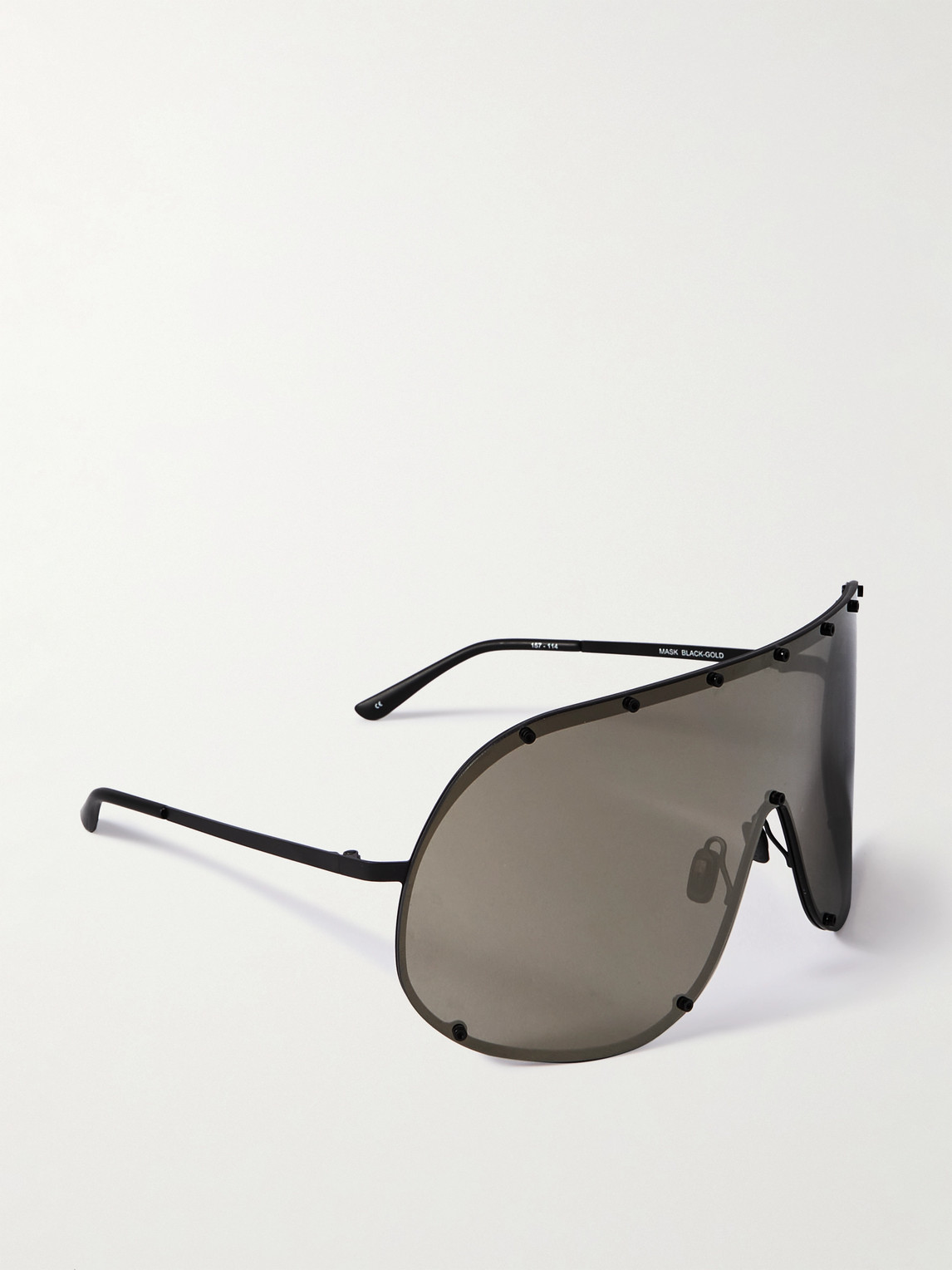 Shop Rick Owens Shield Aviator-style Stainless Steel Sunglasses In Black