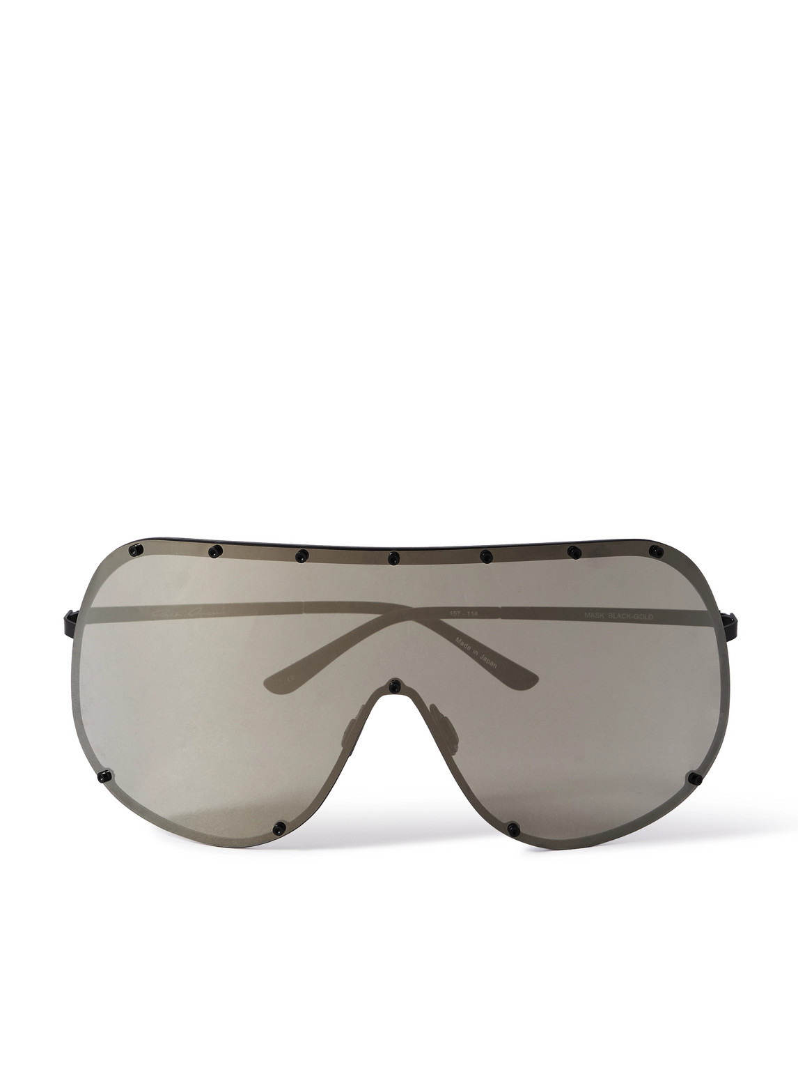 Rick Owens Shield Aviator-style Stainless Steel Sunglasses In Black