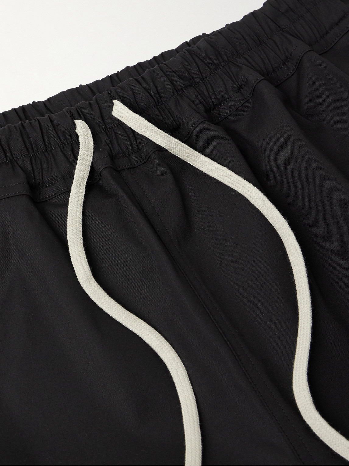 Shop Rick Owens Straight-leg Stretch-cotton Poplin Drawstring Shorts In Black