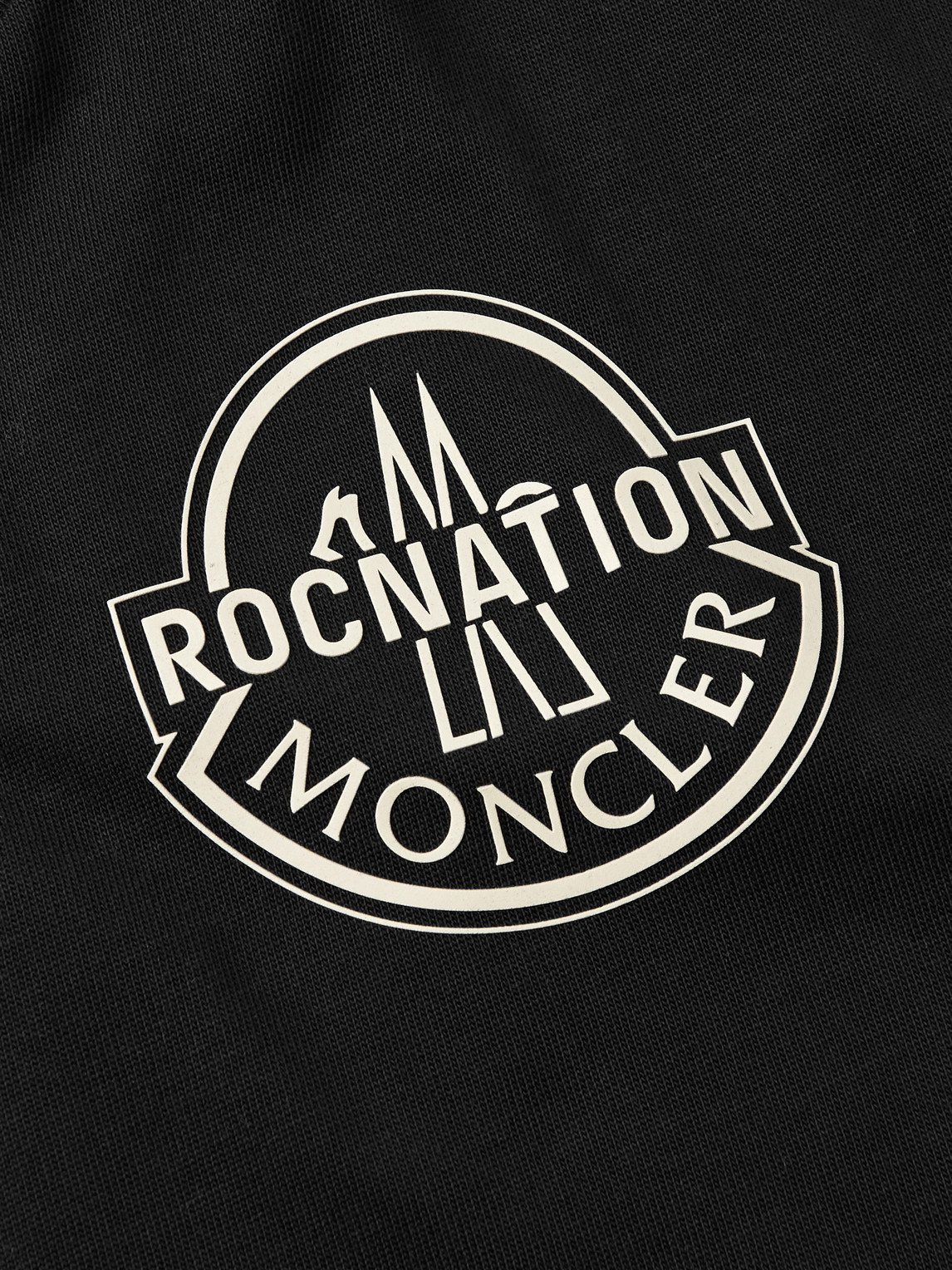 Shop Moncler Genius Roc Nation By Jay-z Logo-print Cotton-jersey T-shirt In Black