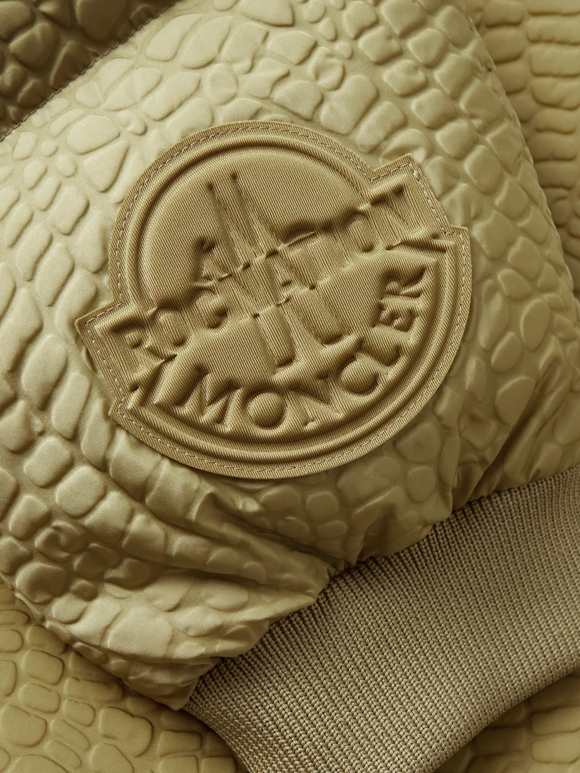 Shop Moncler Genius Roc Nation By Jay-z Centaurus Croc-effect Quilted Shell Down Jacket In Green