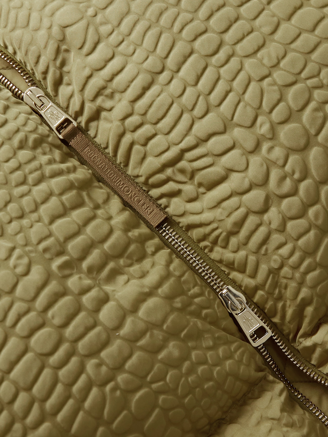Moncler Genius Roc Nation By Jay-z Centaurus Croc-effect Quilted Shell Down Jacket In Green