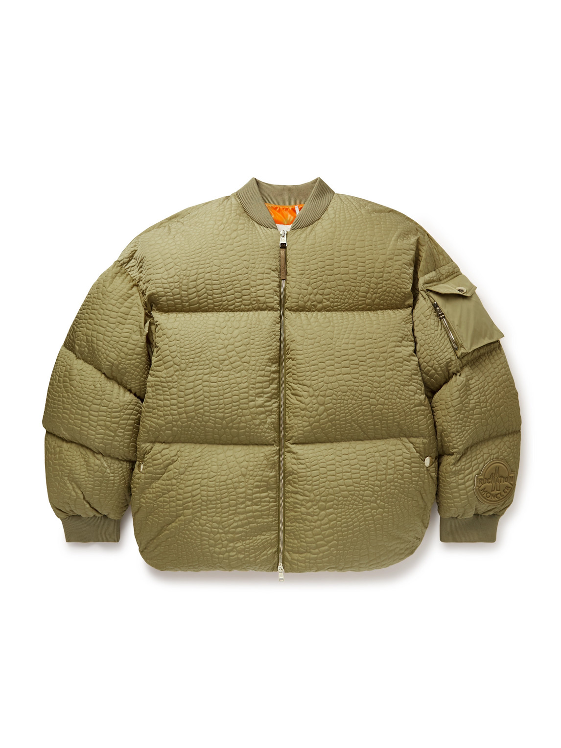 Moncler Genius Roc Nation By Jay-z Centaurus Croc-effect Quilted Shell Down Jacket In Green