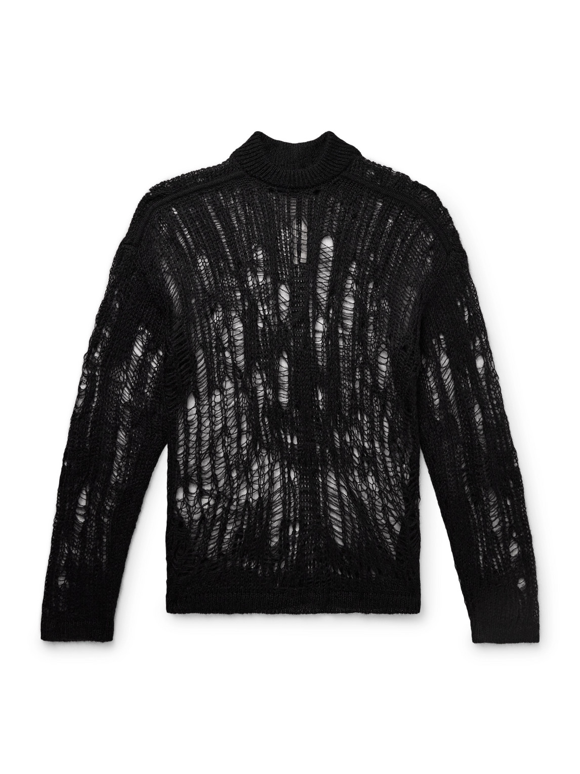 Shop Rick Owens Tommy Open-knit Sweater In Black