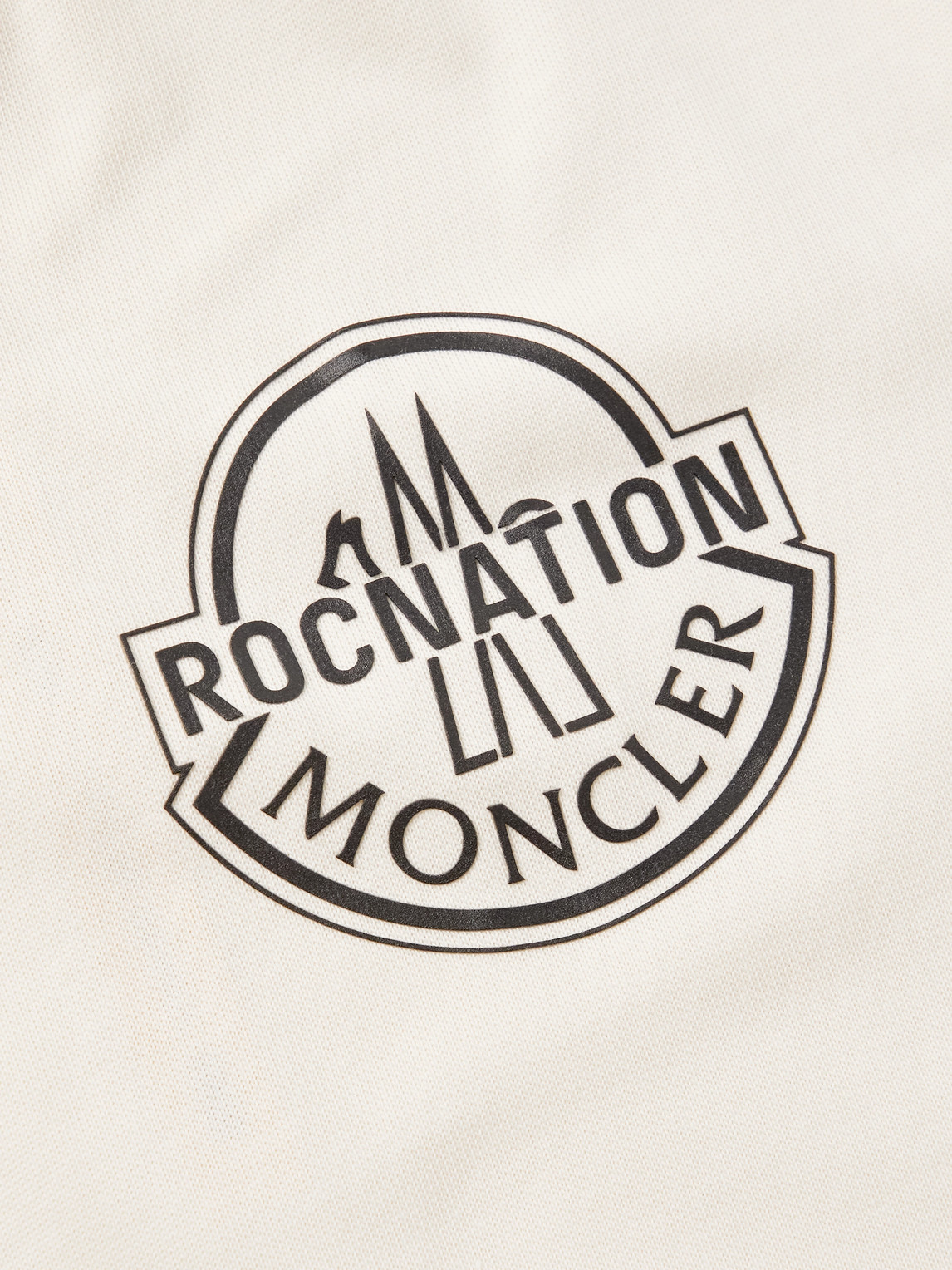 Shop Moncler Genius Roc Nation By Jay-z Logo-print Cotton-jersey T-shirt In Neutrals