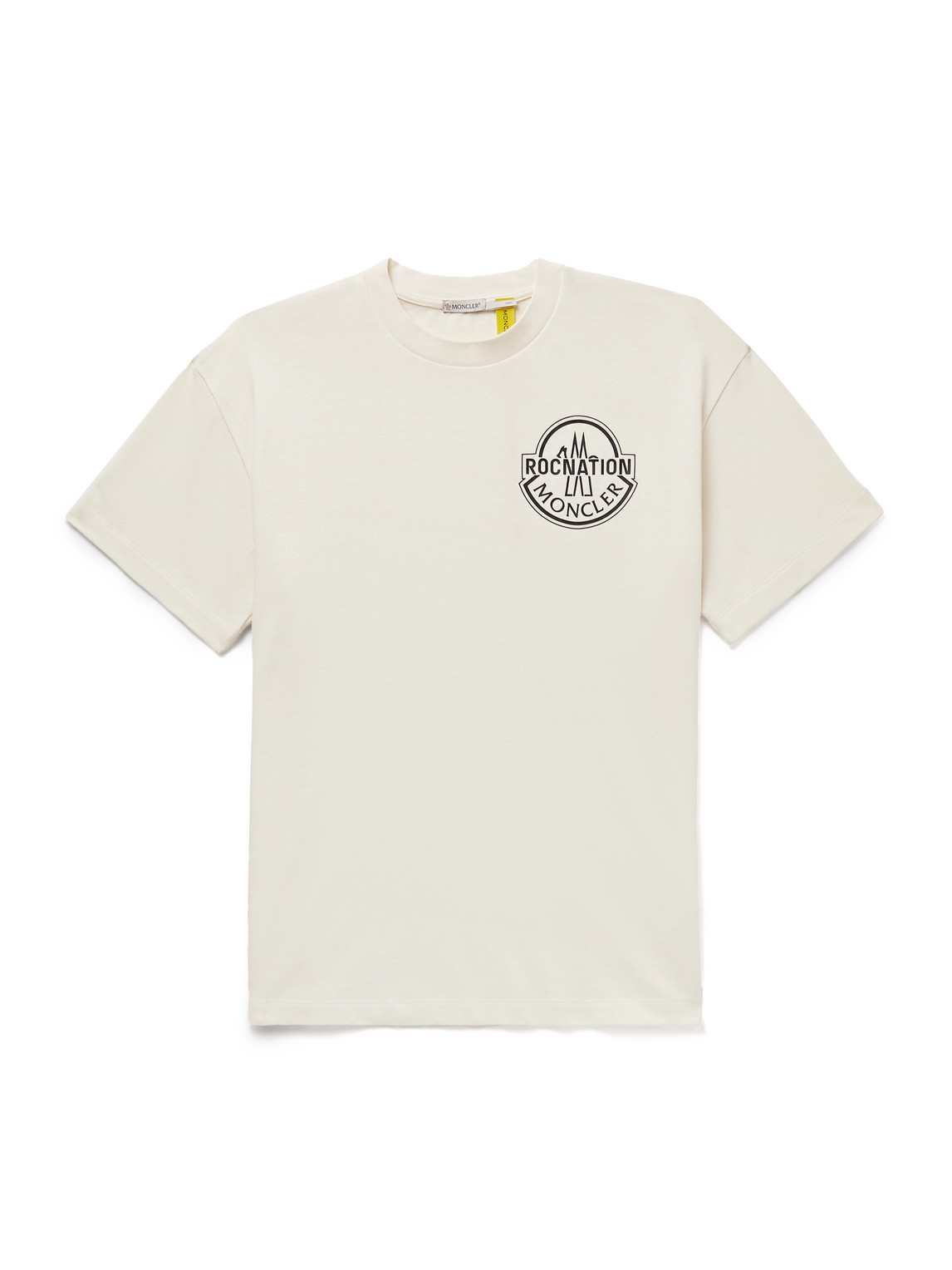 Moncler Genius Roc Nation By Jay-z Logo-print Cotton-jersey T-shirt In Neutrals