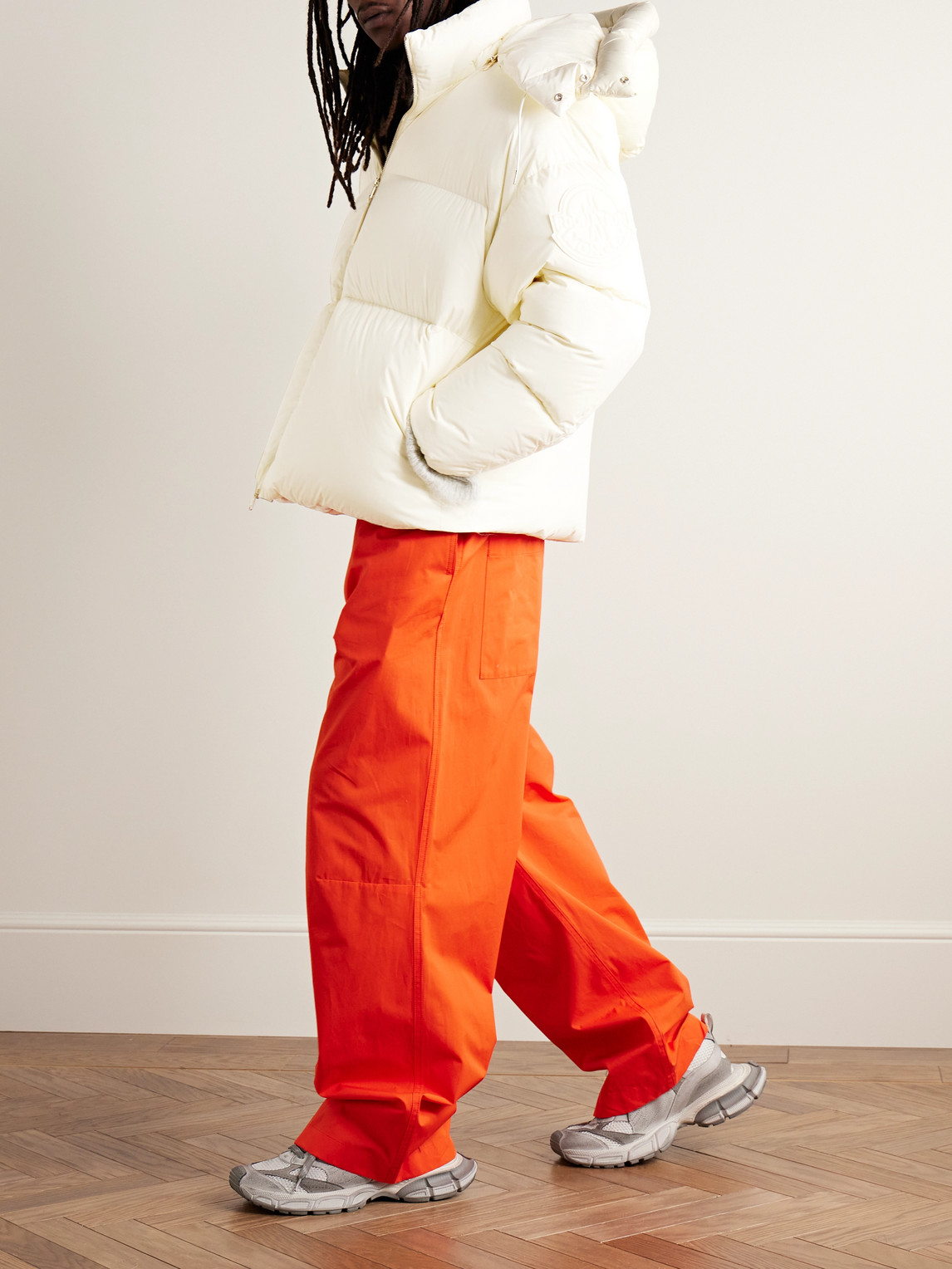 Moncler Genius Roc Nation By Jay-z Antila Logo-appliquéd Quilted Shell Hooded Down Jacket In Neutrals