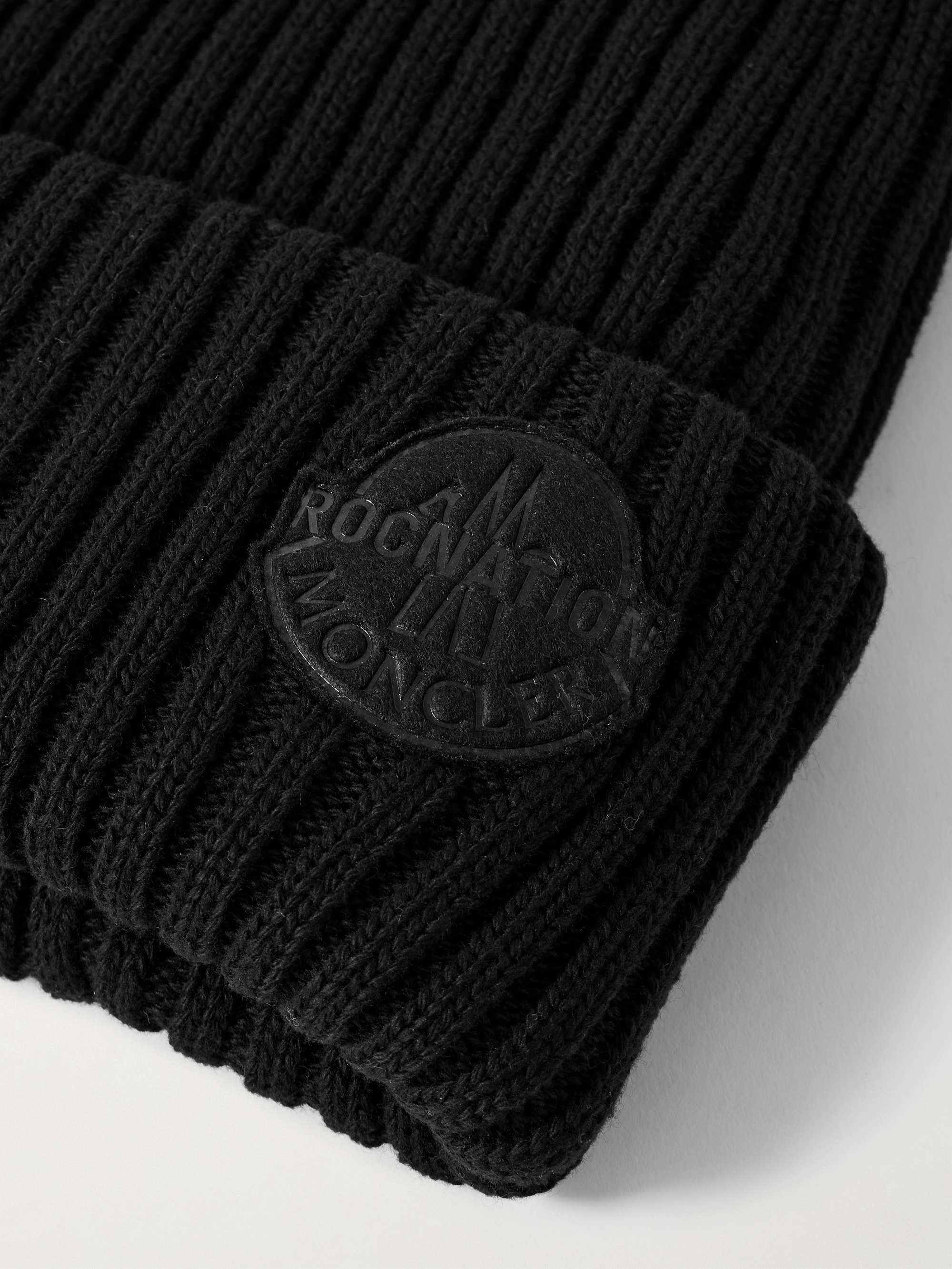 Moncler Black Ribbed Logo Beanie Hat – Zoo Fashions