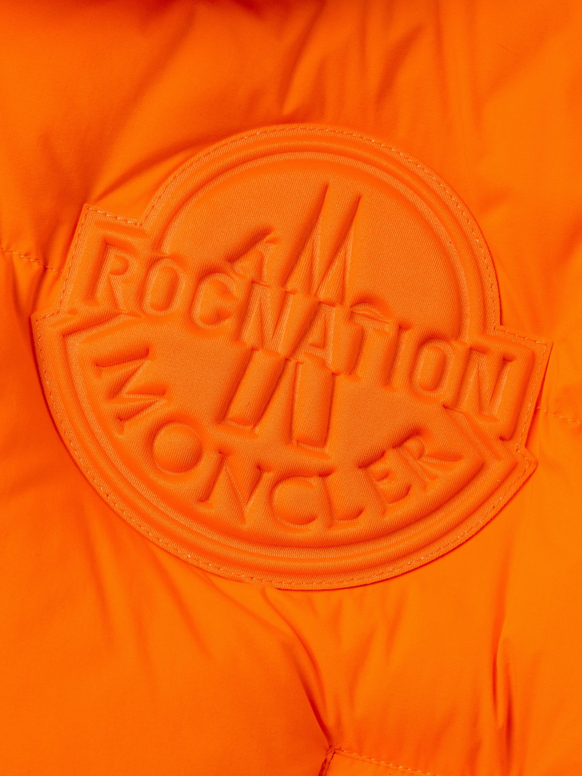 Shop Moncler Genius Roc Nation By Jay-z Apus Oversized Quilted Shell Hooded Down Gilet In Orange