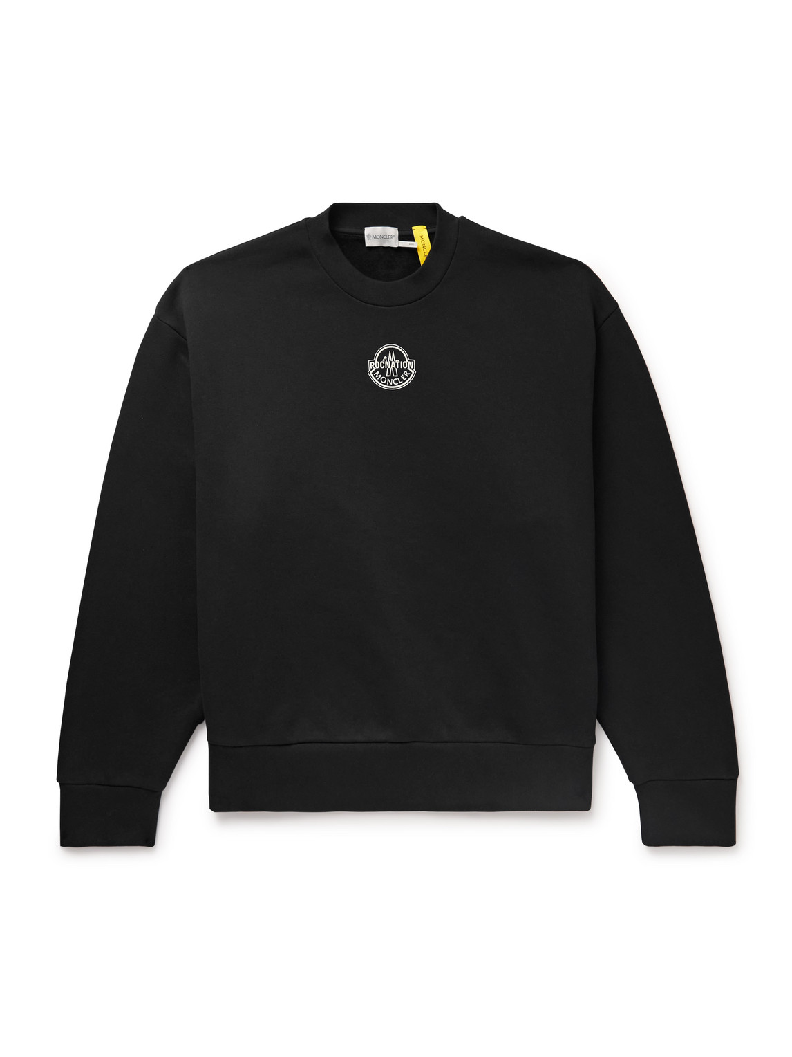 Shop Moncler Genius Roc Nation By Jay-z Logo-print Cotton-jersey Sweatshirt In Black