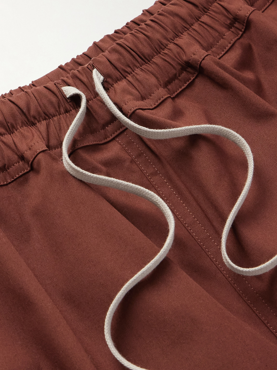 Shop Rick Owens Straight-leg Stretch-cotton Poplin Drawstring Shorts In Red