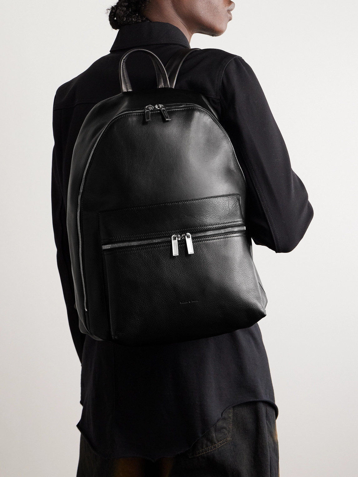 Shop Rick Owens Full-grain Leather Backpack In Black