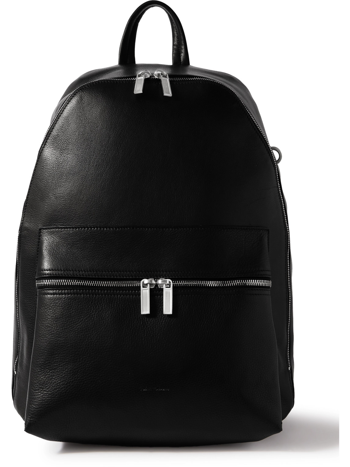 Rick Owens Full-grain Leather Backpack In Black