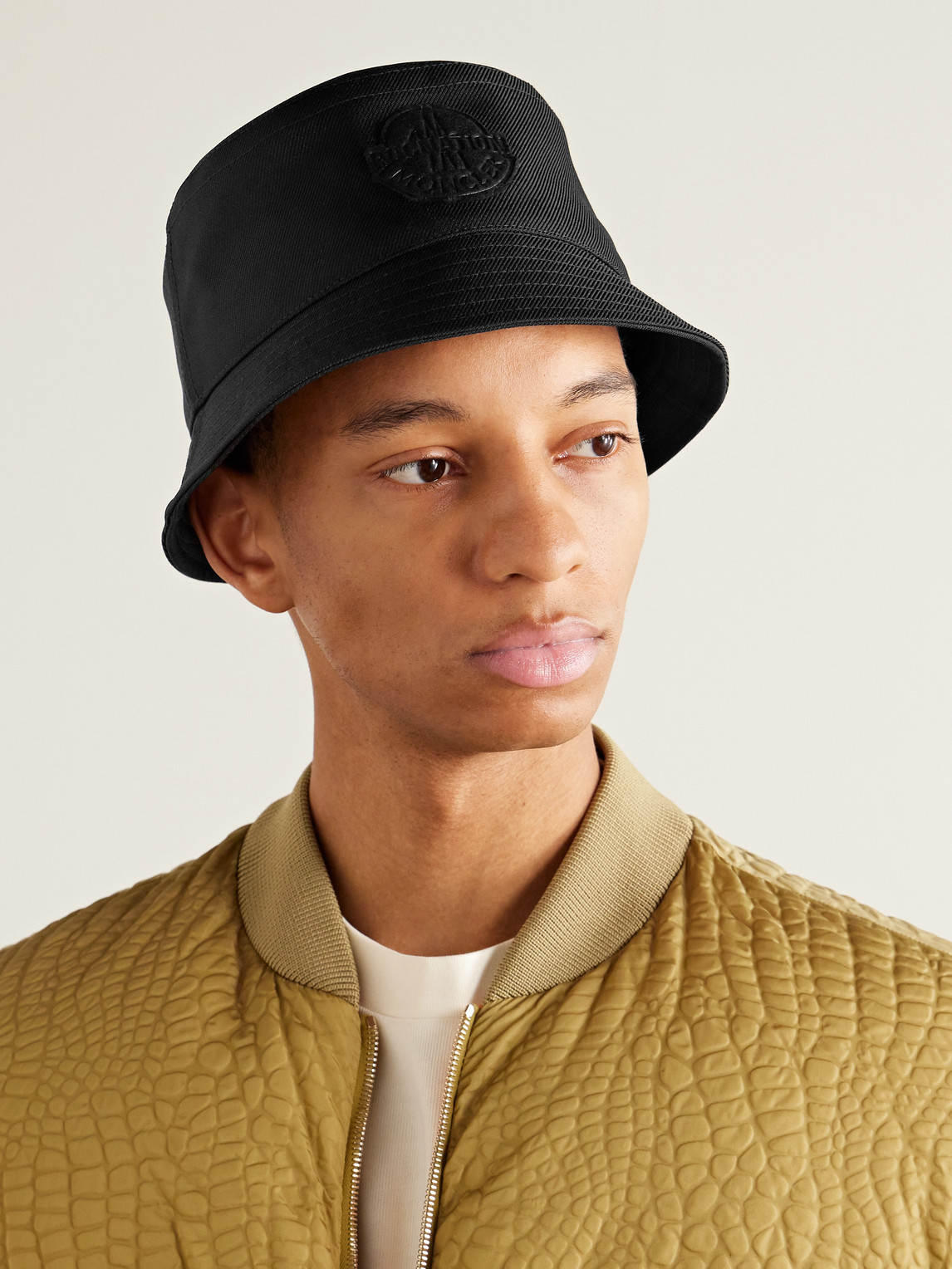 Shop Moncler Genius Roc Nation By Jay-z Logo-appliquéd Twill Bucket Hat In Black