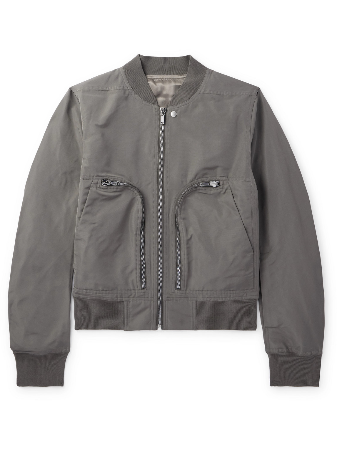 Shop Rick Owens Bauhaus Kinetix Cotton-faille Bomber Jacket In Gray