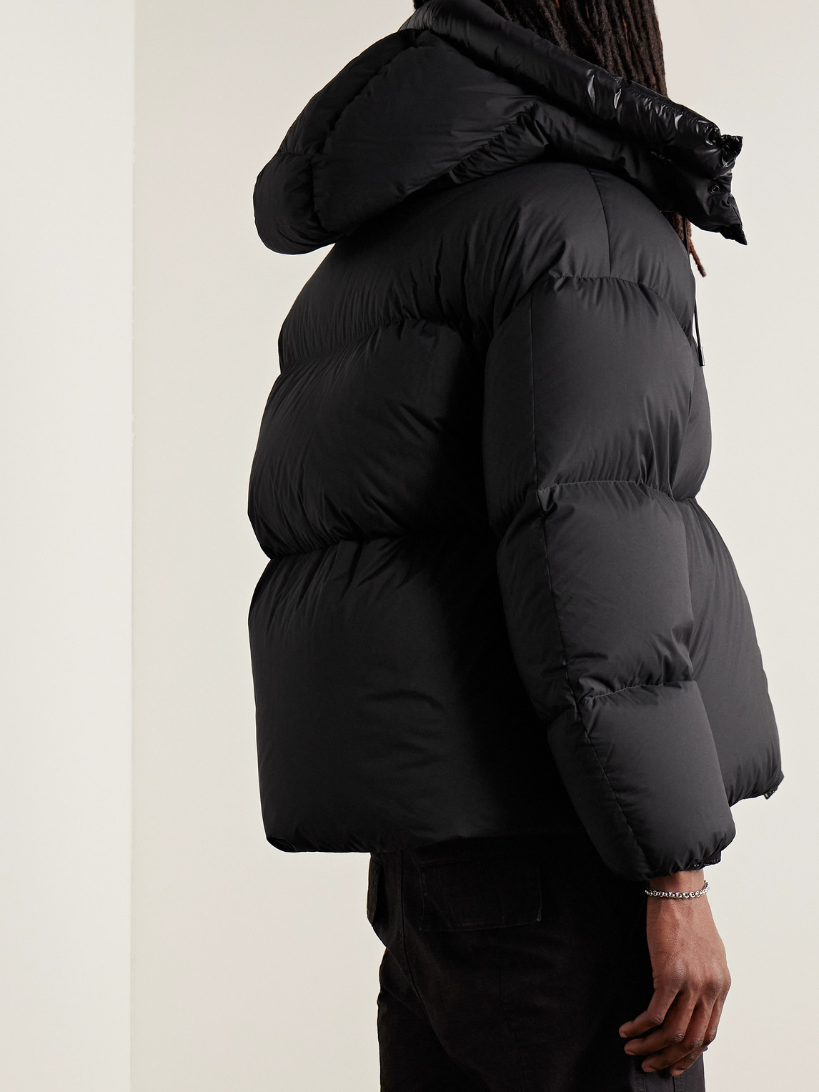 Moncler Genius Roc Nation By Jay-z Antila Logo-appliquéd Quilted Shell Hooded Down Jacket In Black