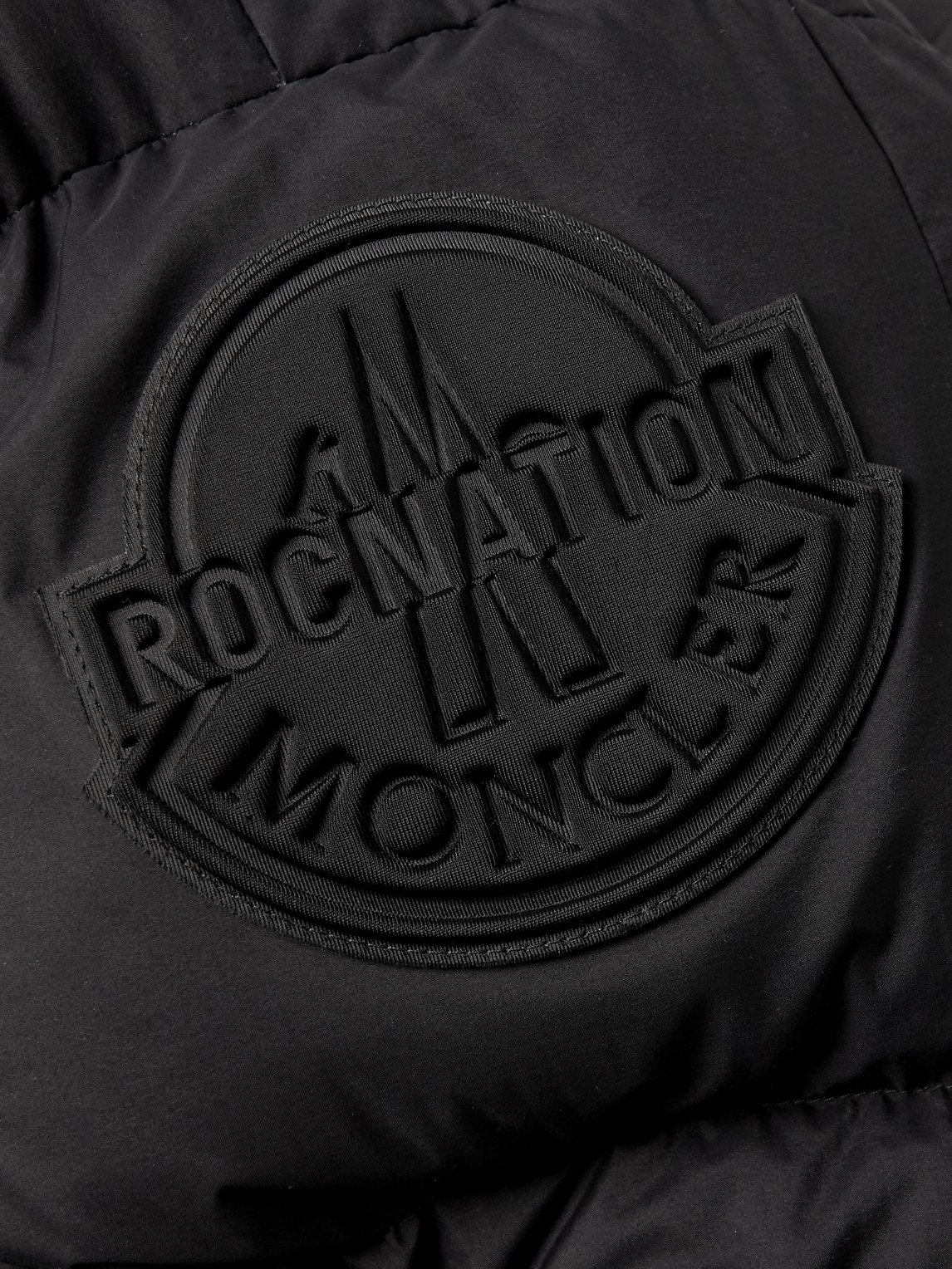 Moncler Genius Roc Nation By Jay-z Antila Logo-appliquéd Quilted Shell Hooded Down Jacket In Black