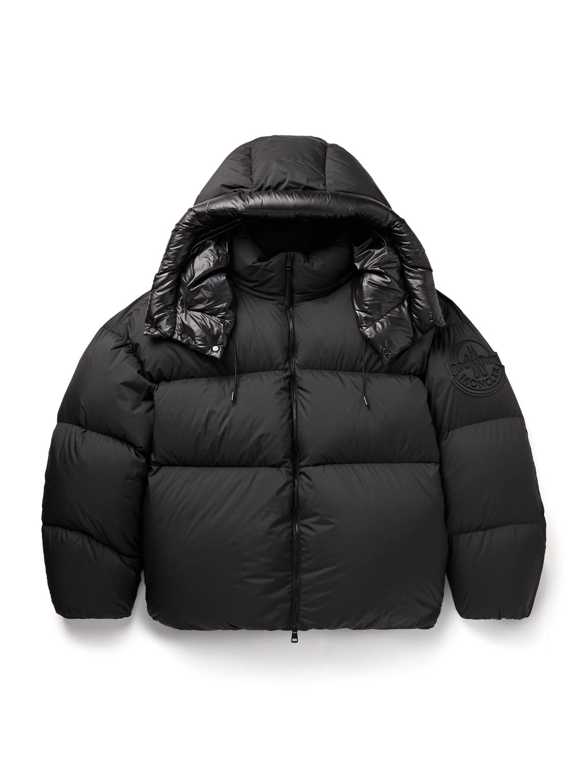 Moncler Genius Roc Nation By Jay-z Antila Logo-appliquéd Quilted Shell Hooded Down Jacket In Black