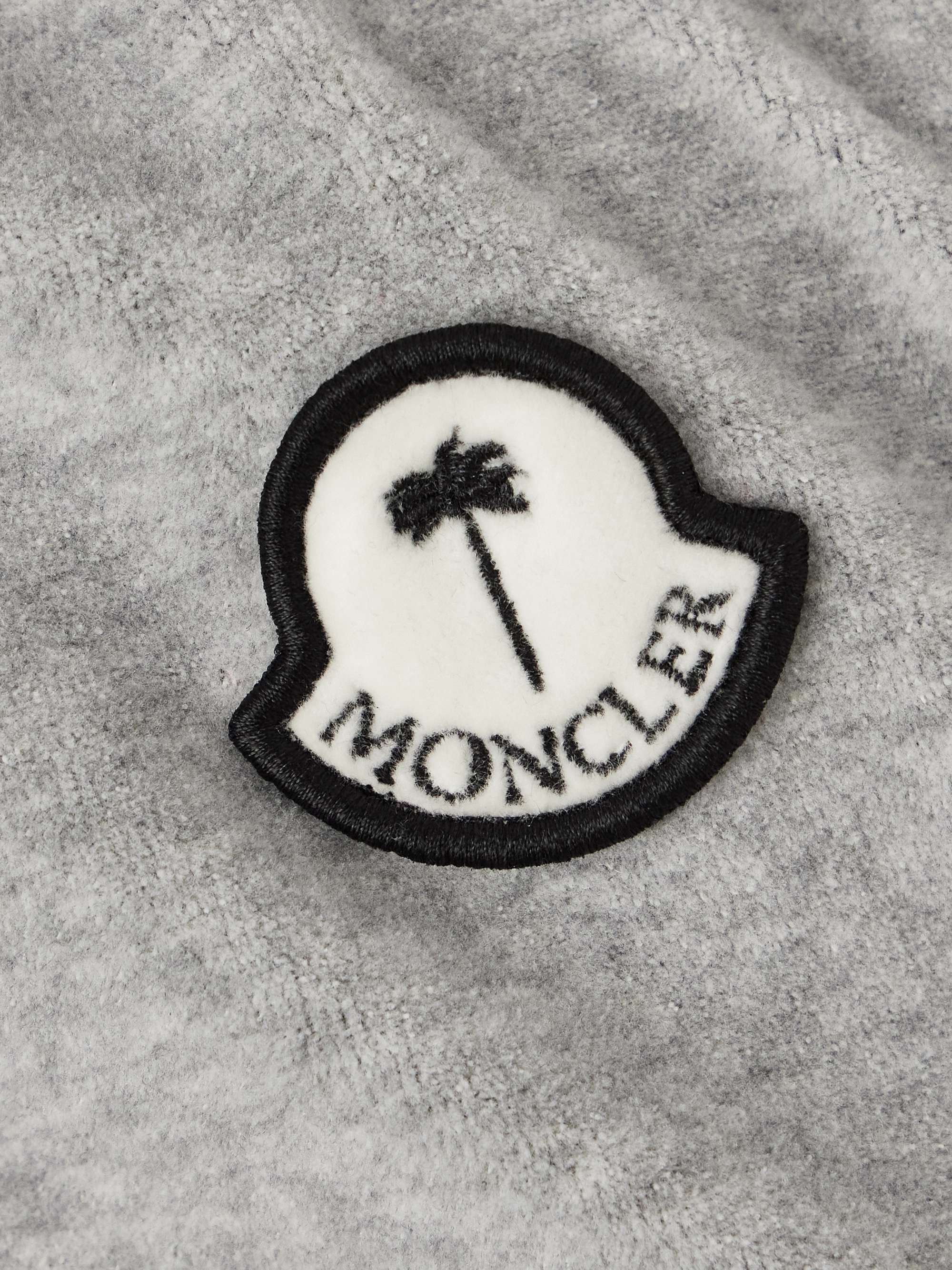 MONCLER GENIUS + Palm Angels Straight-Leg Logo-Appliquéd Striped Velour ...