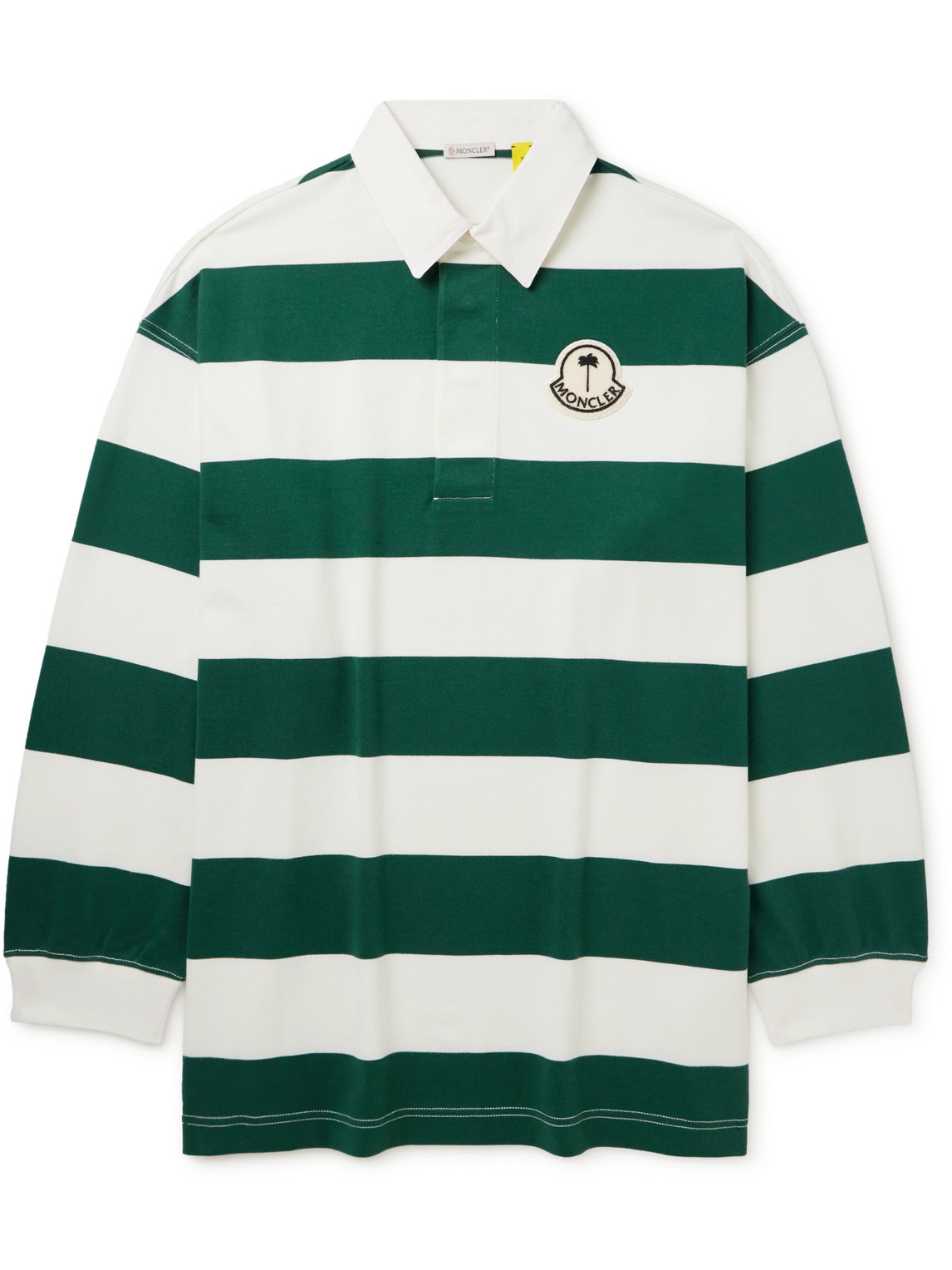 Palm Angels Oversized Logo-Appliquéd Cotton-Jersey Polo Shirt