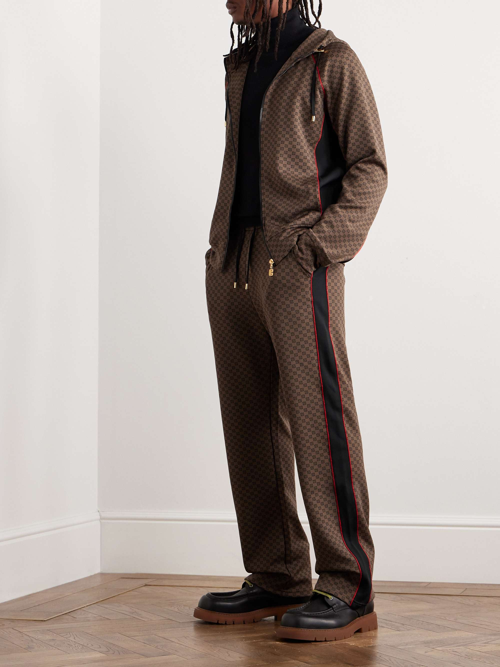 BALMAIN Monogrammed Jersey Track Pants for Men | MR PORTER