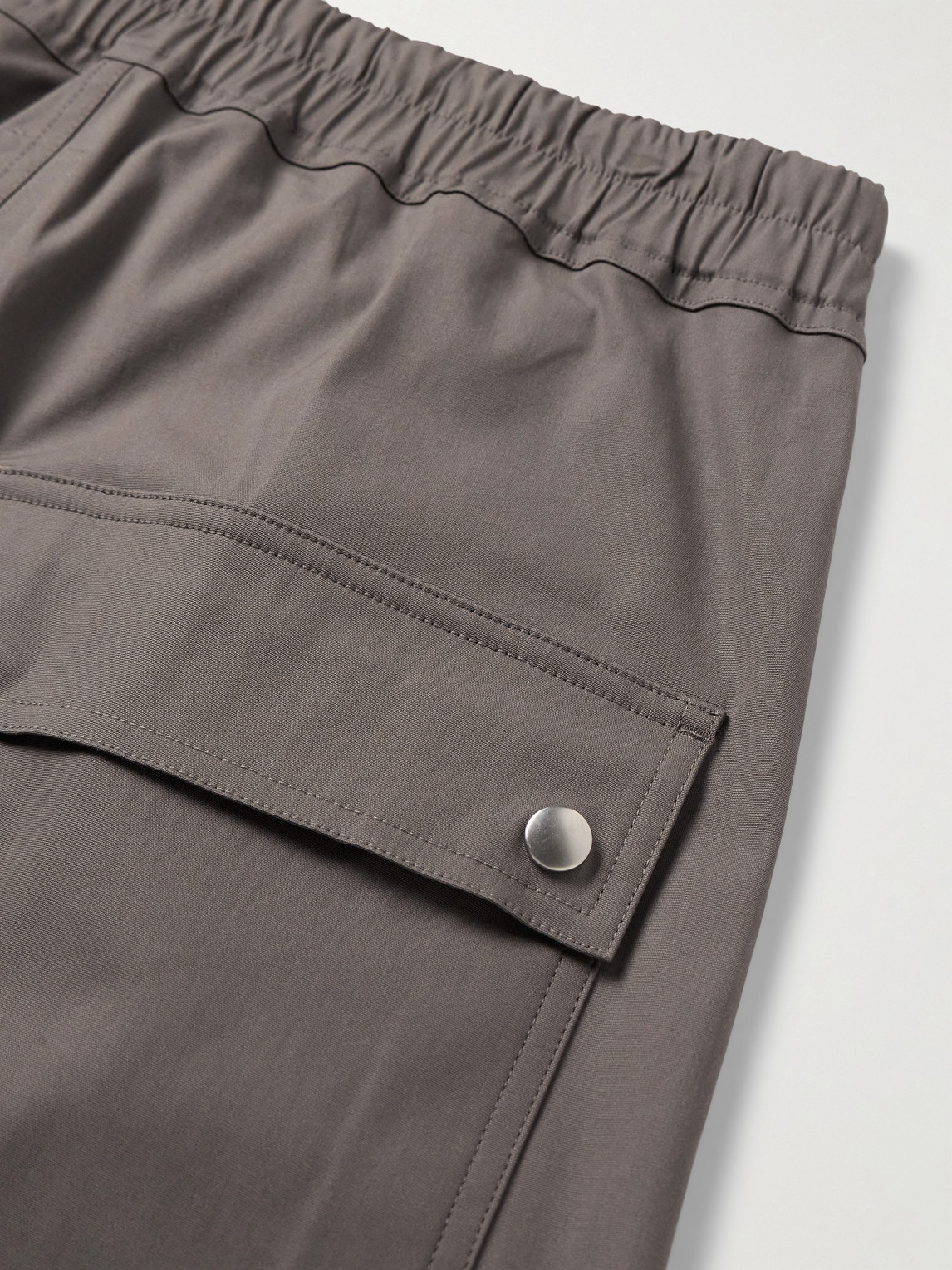 Shop Rick Owens Bea Wide-leg Organic Cotton-blend Poplin Drawstring Trousers In Brown