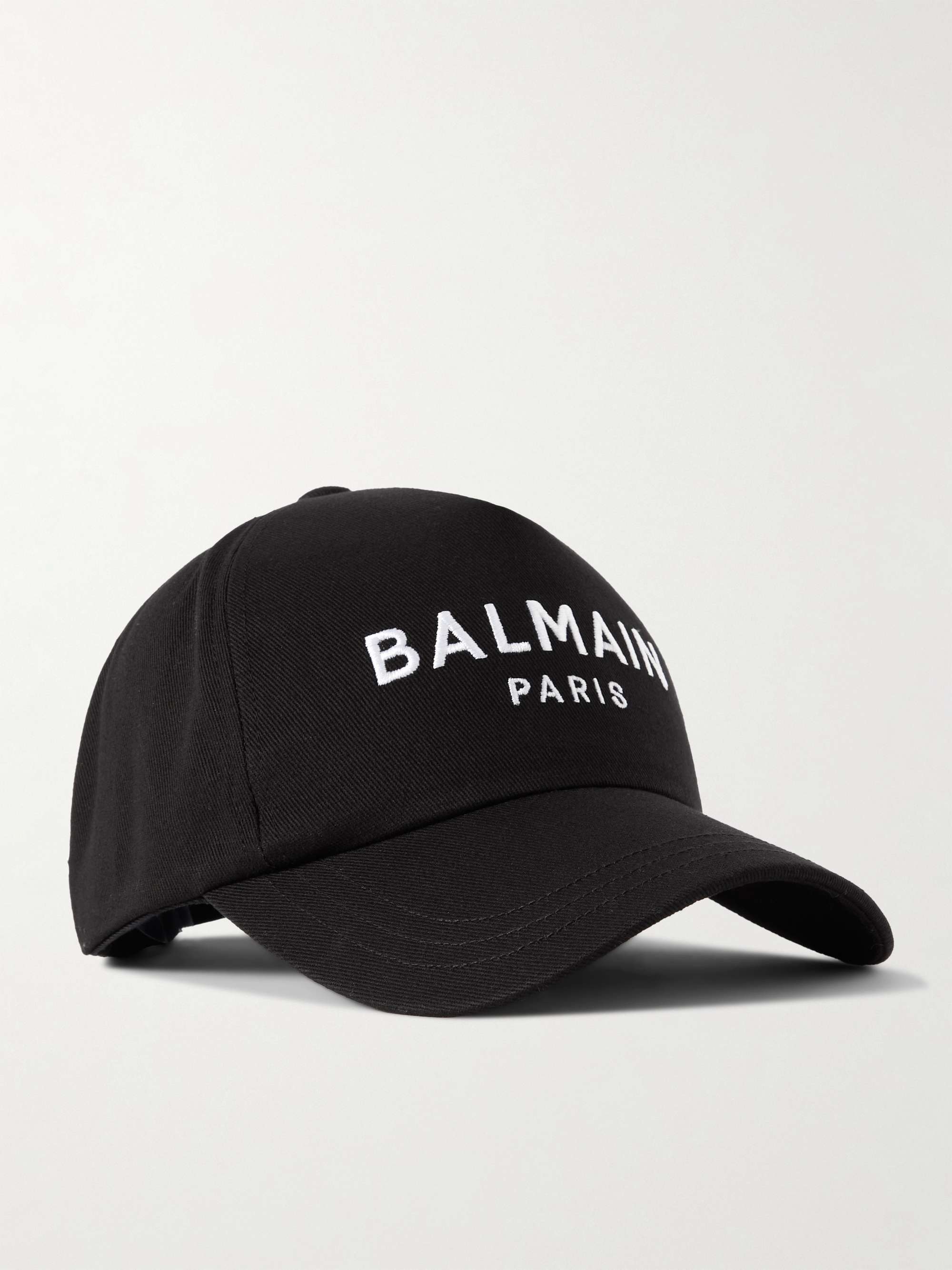 BALMAIN Logo-Embroidered Cotton-Twill Baseball Cap for Men