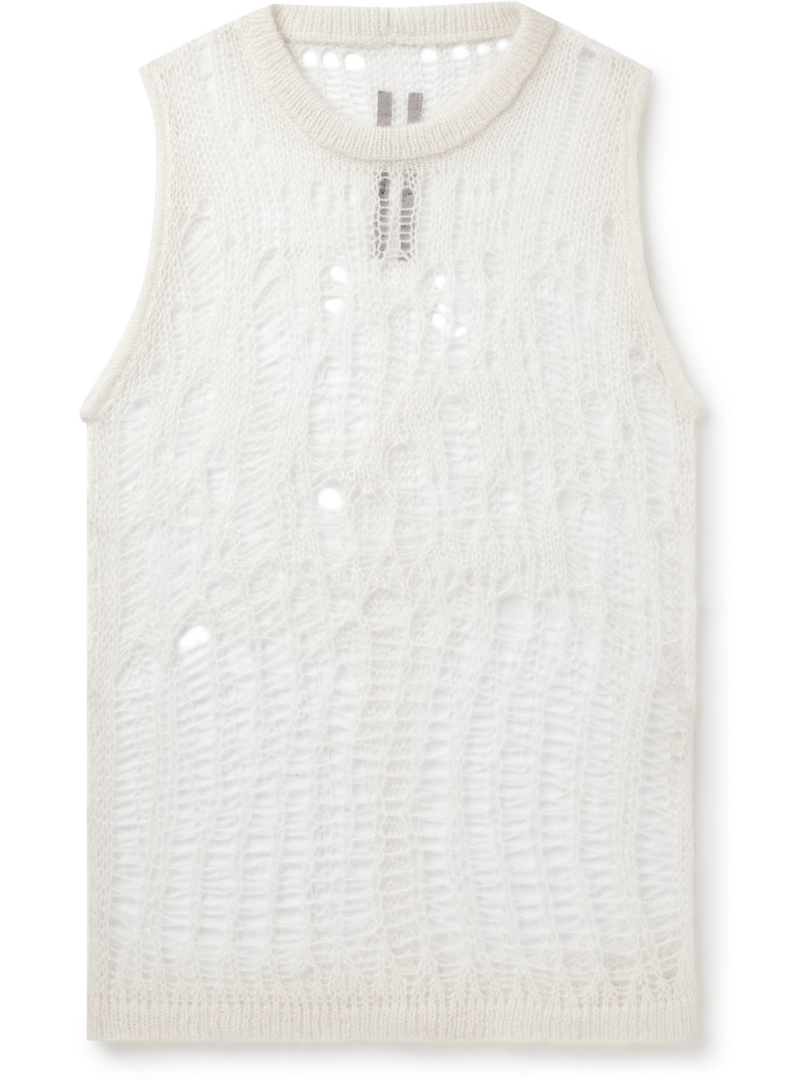 Rick Owens Open-knit Tank Top In Neutrals