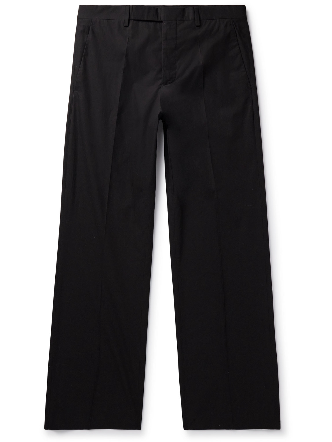 Rick Owens Dietrich Straight-leg Cotton-poplin Trousers In Black