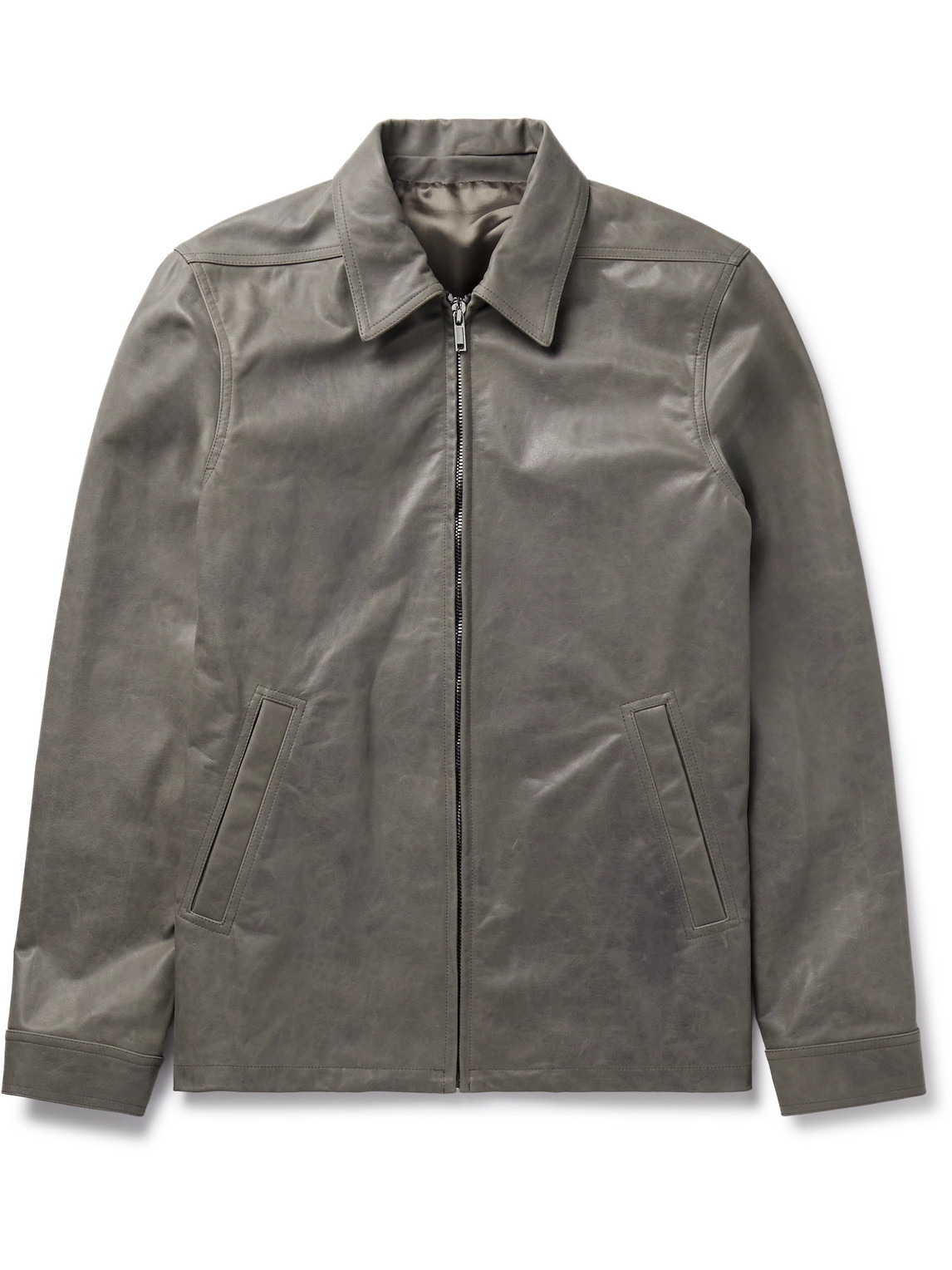 Shop Rick Owens Brad Leather Jacket In Brown