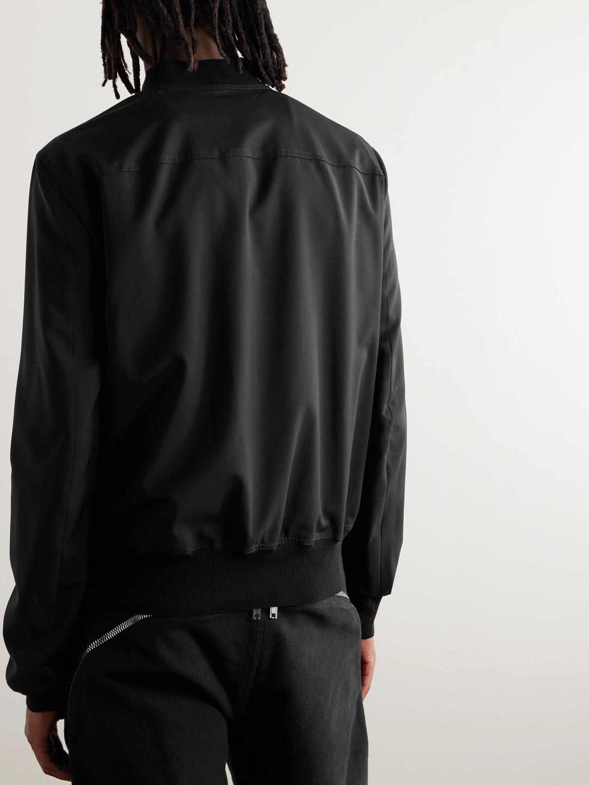 Shop Rick Owens Wool Bomber Jacket In Black