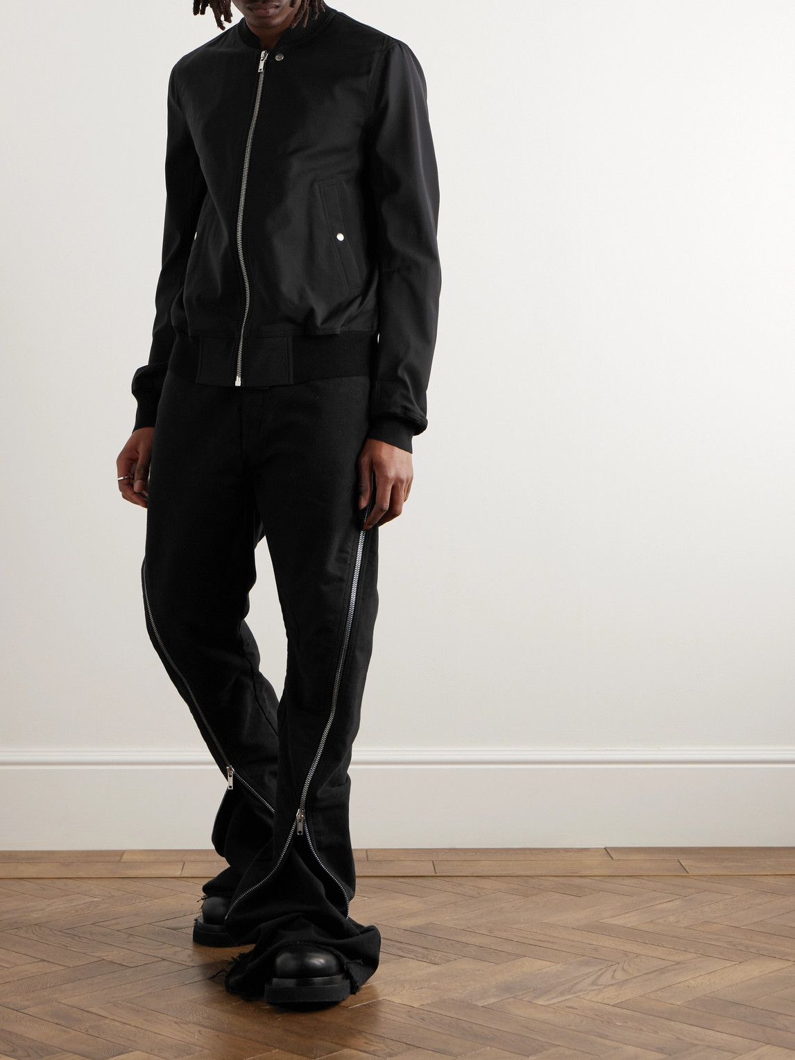 Shop Rick Owens Wool Bomber Jacket In Black