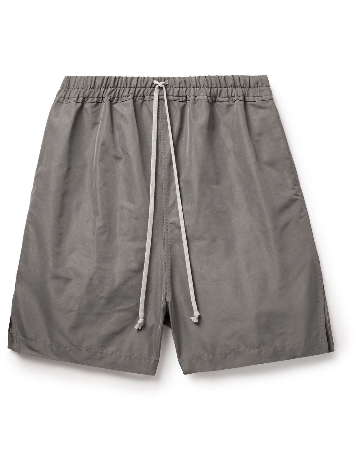 Rick Owens Kinetix Wide-leg Recycled-faille Drawstring Shorts In Gray