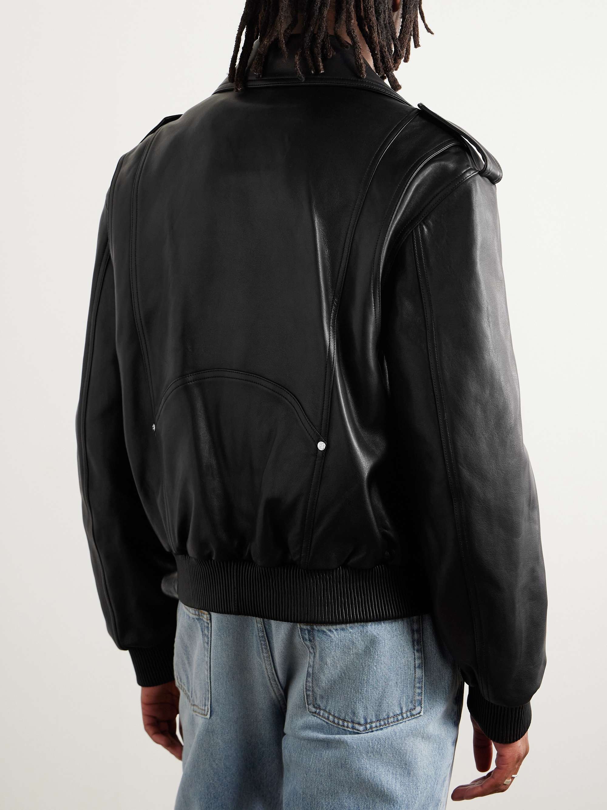 BALMAIN Leather Biker Jacket for Men | MR PORTER