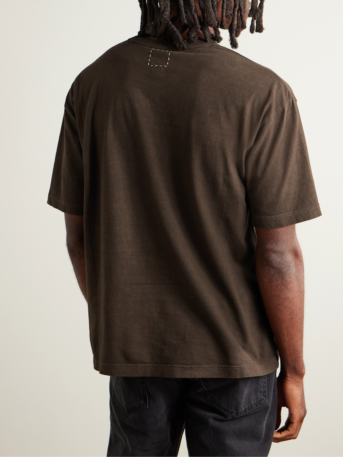 Shop Visvim Amplus Cotton-jersey T-shirt In Brown