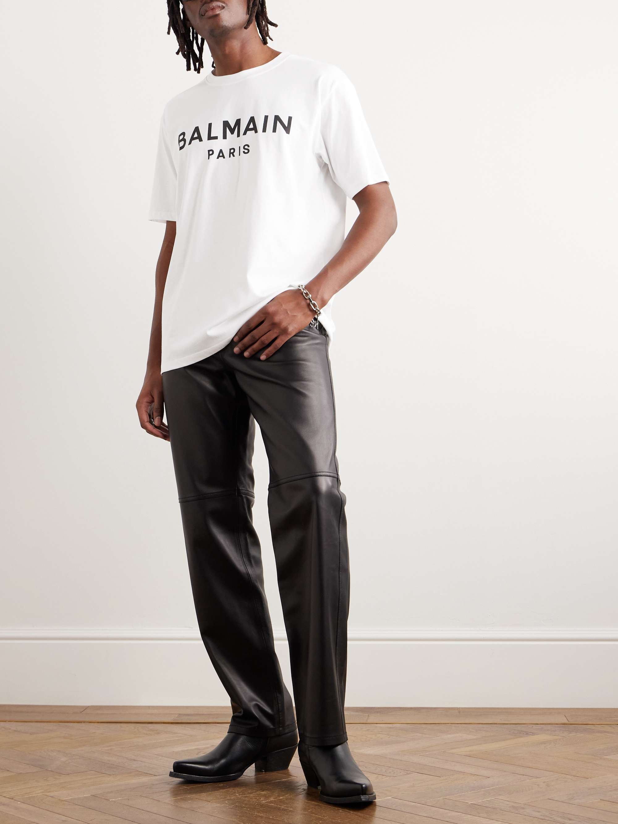 BALMAIN Logo-Print Cotton-Jersey T-Shirt for Men