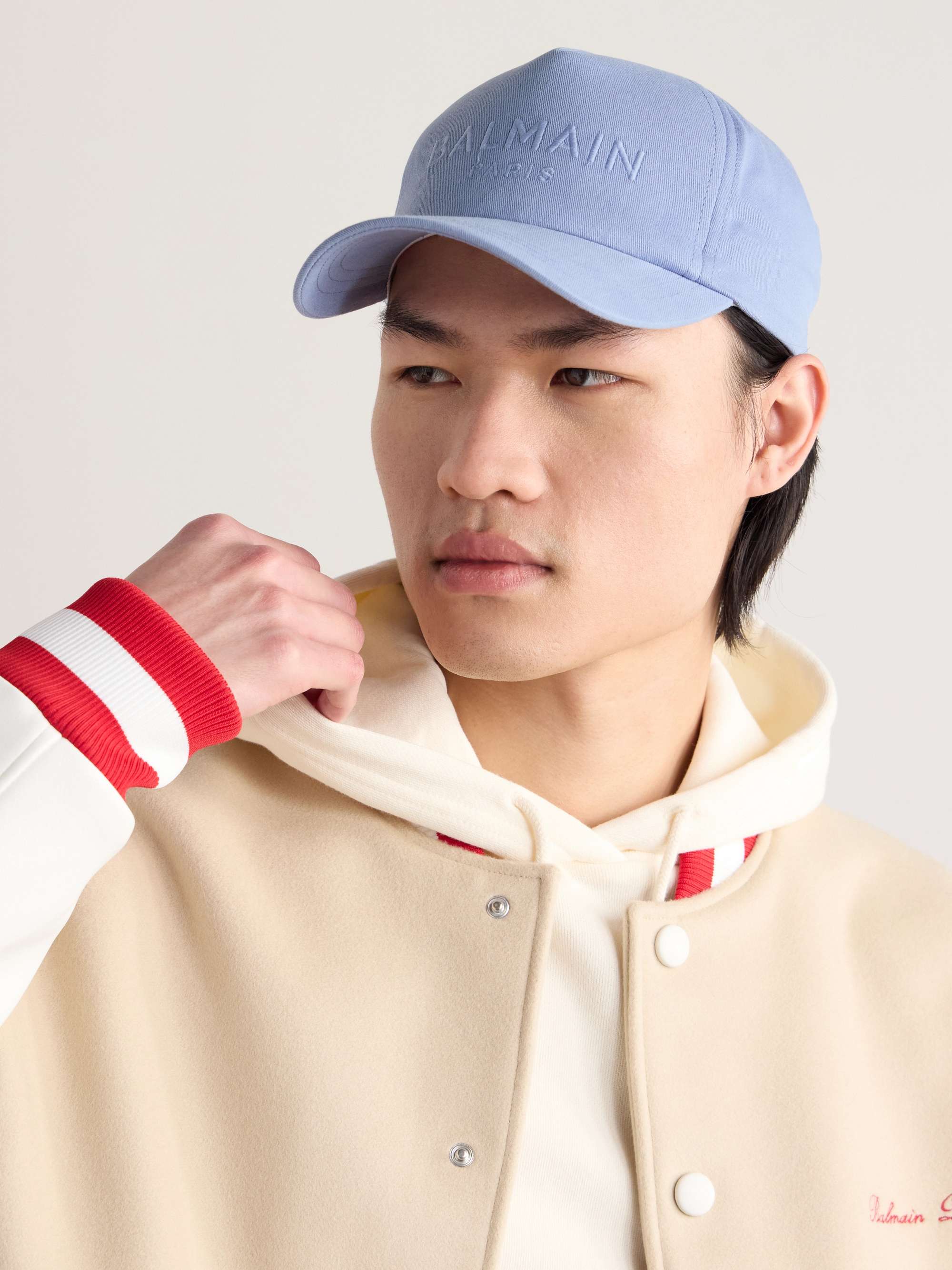Balmain Blue Embroidered Cap