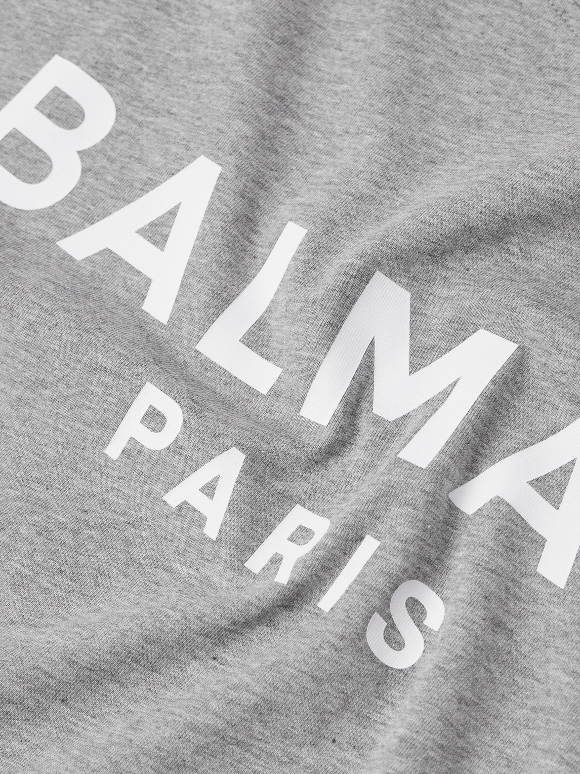 Shop Balmain Logo-print Cotton-jersey T-shirt In Gray