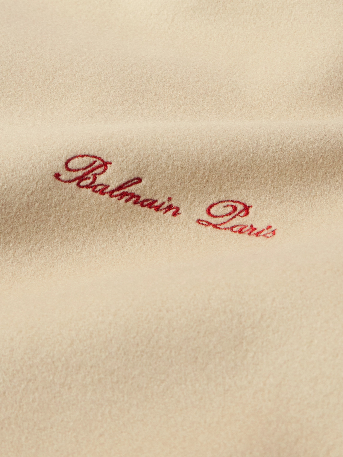 Balmain logo-embroidered virgin wool jacket - Neutrals