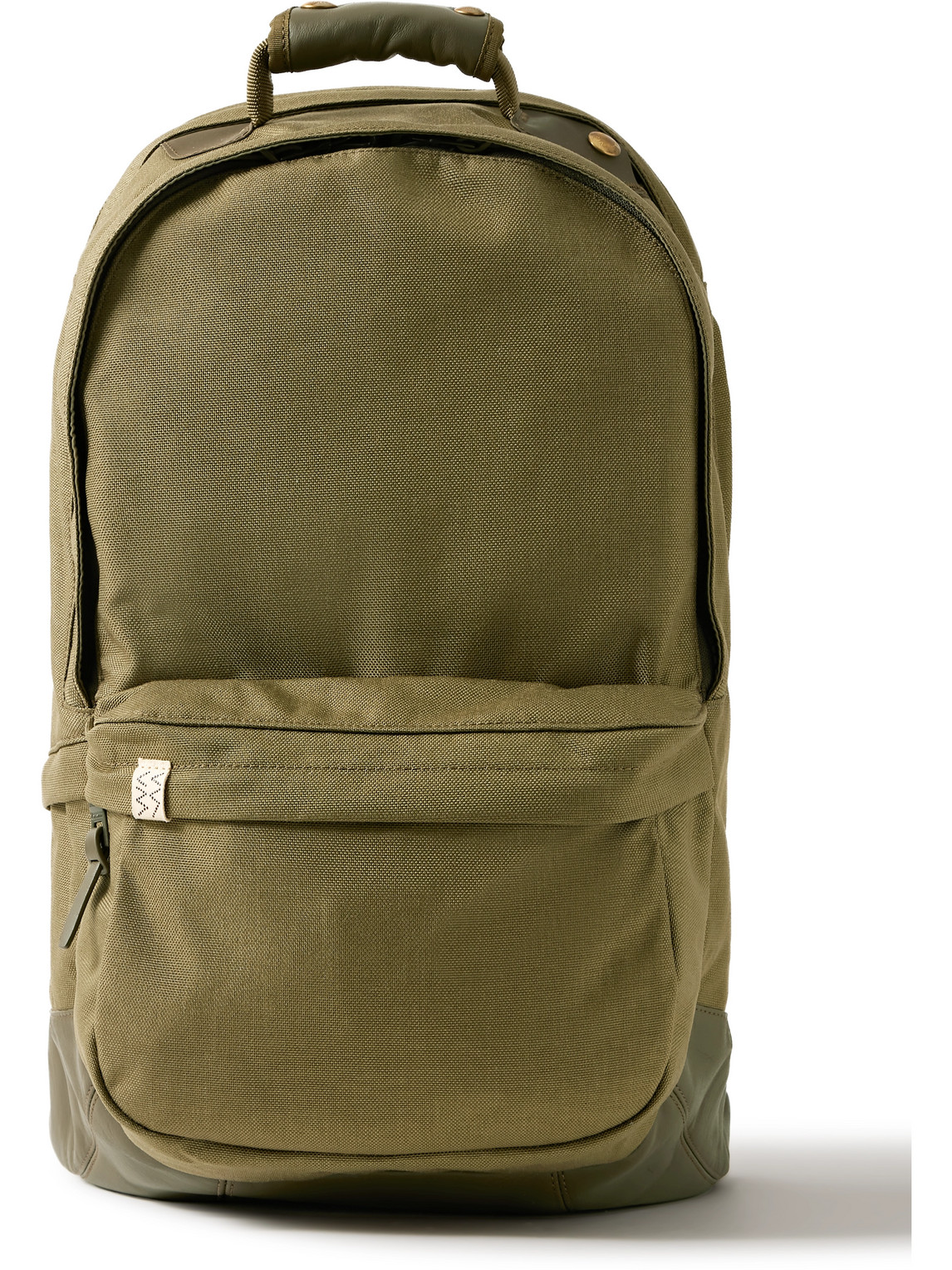 Visvim Leather-trimmed Cordura® Backpack In Green