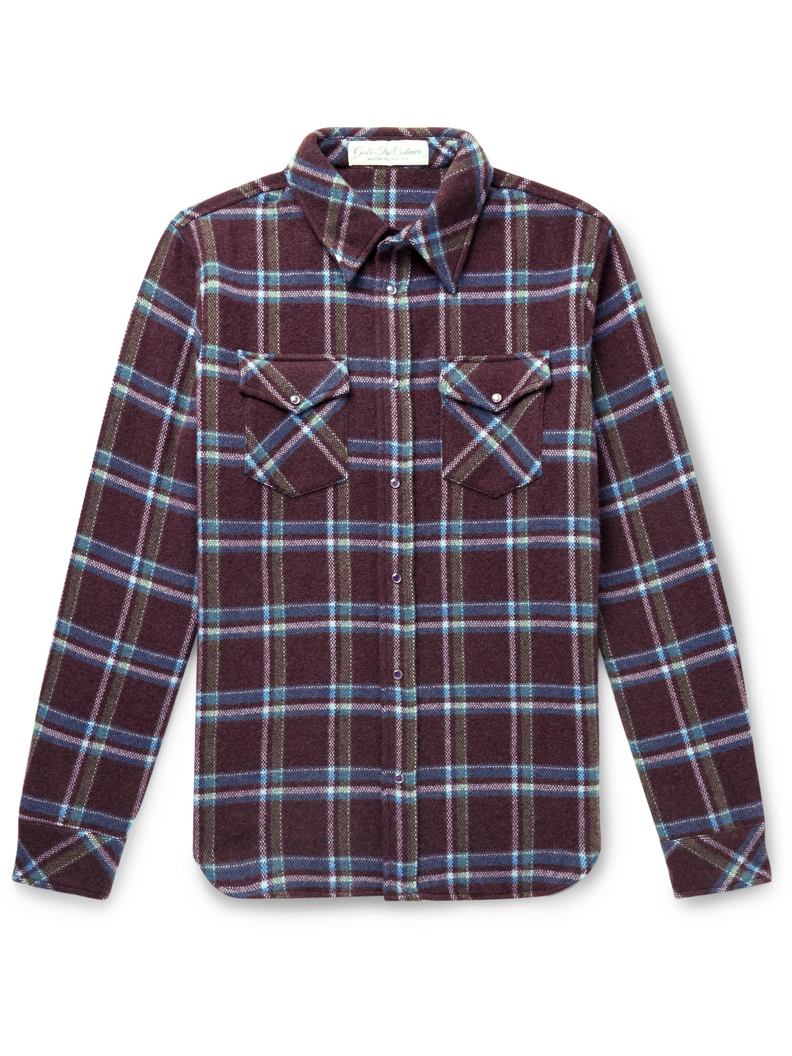 God's True Cashmere Checked Cashmere Overshirt In Brown