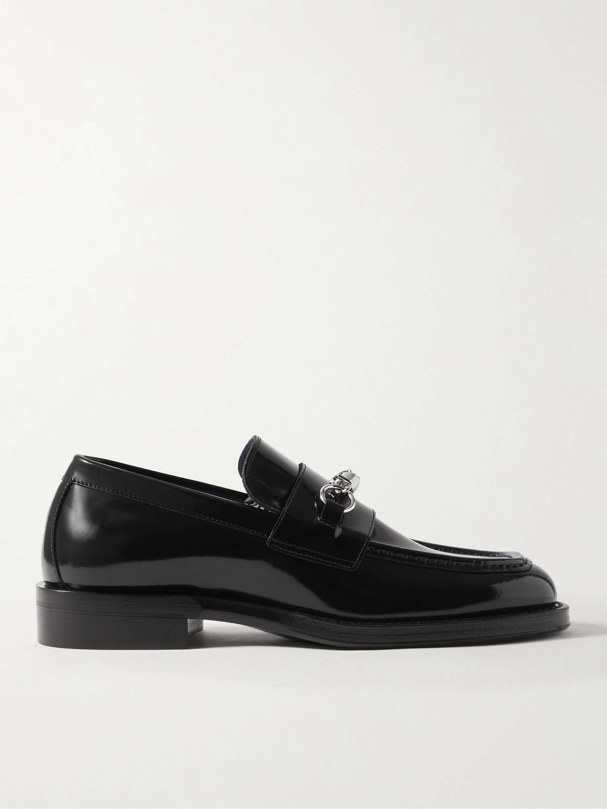 BURBERRY Embellished Glossed-Leather Loafers for Men | MR PORTER