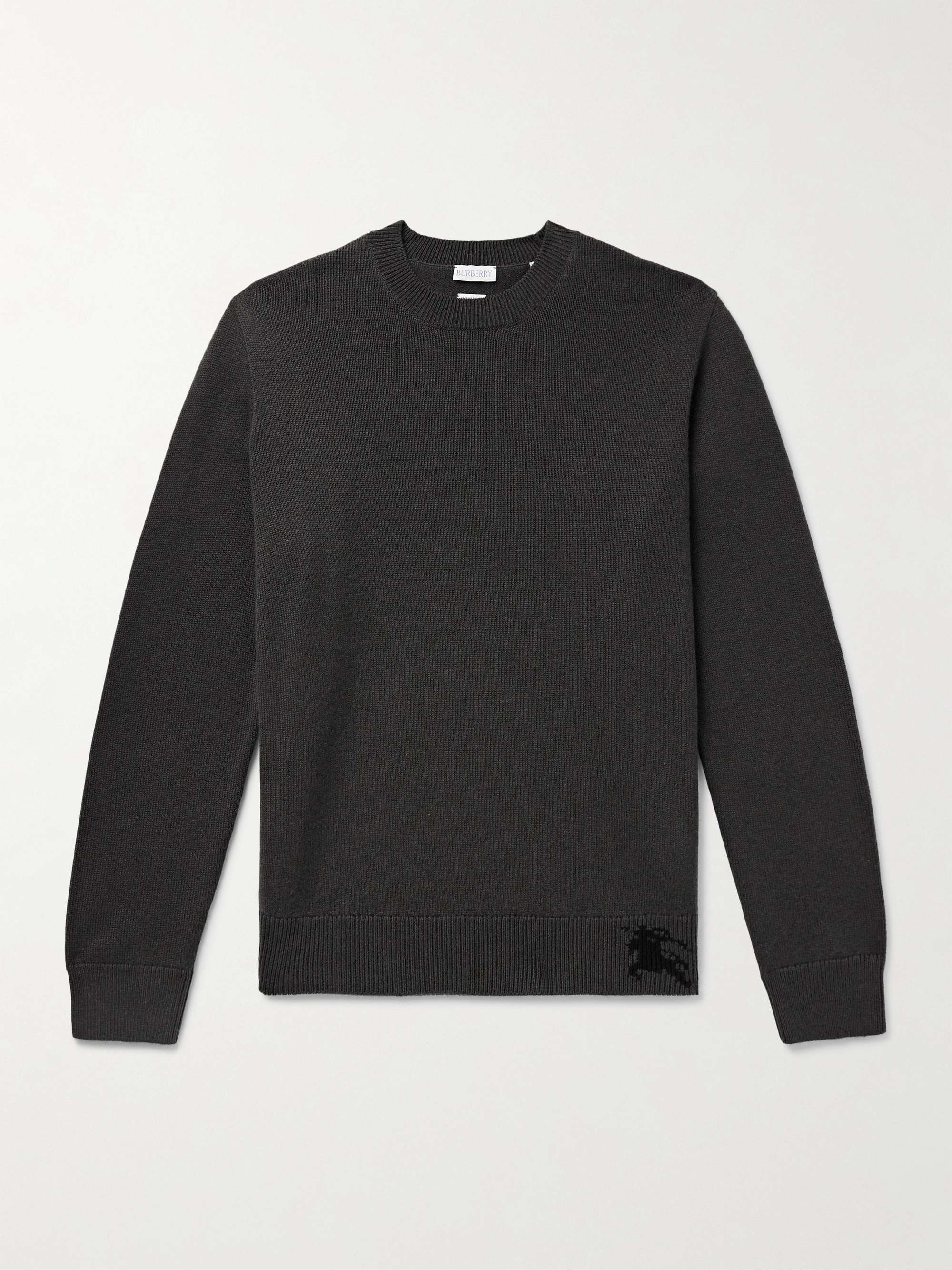 BURBERRY Logo-Intarsia Cashmere Sweater for Men | MR PORTER