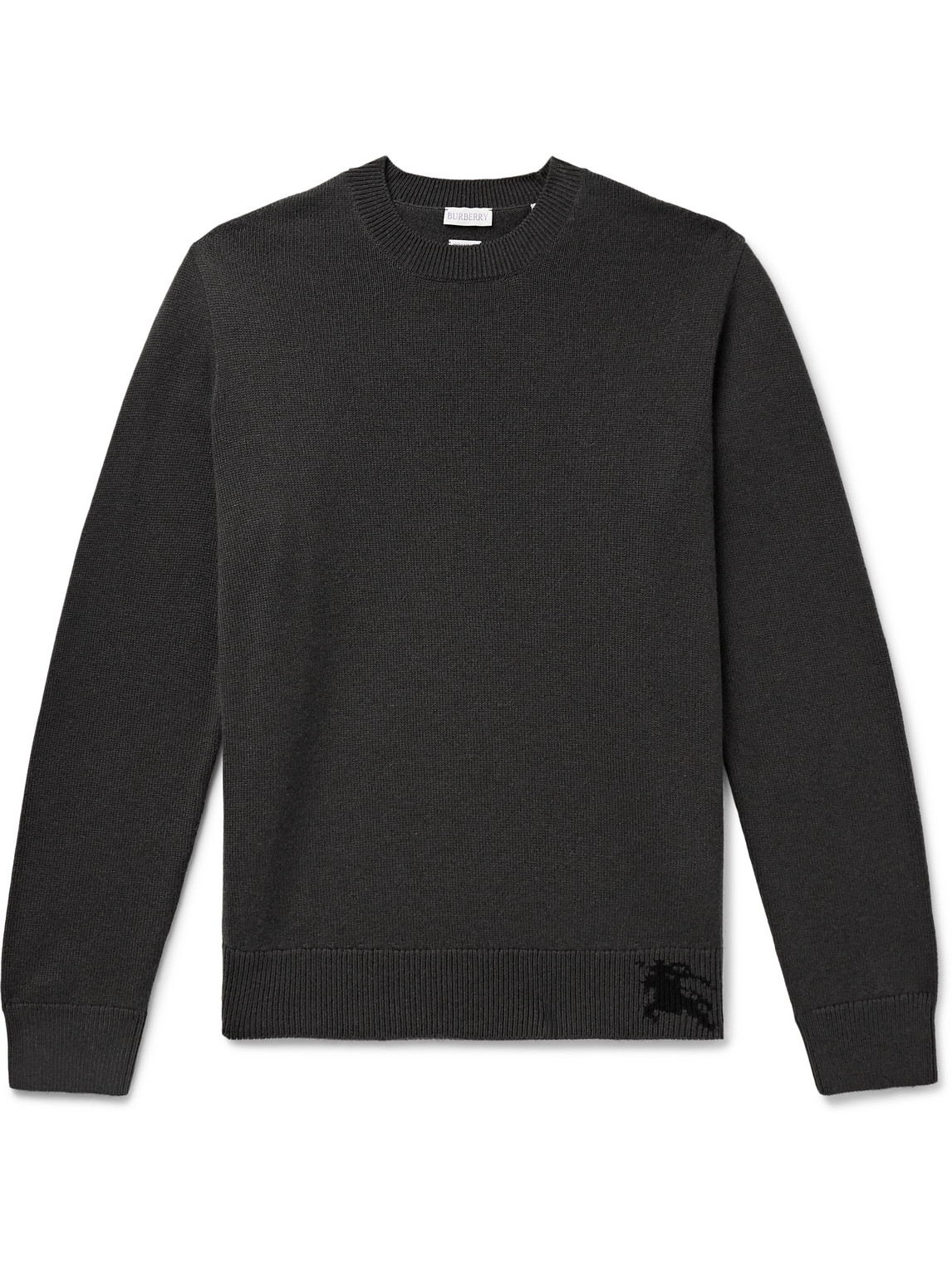 Burberry Logo-intarsia Cashmere Sweater In Gray
